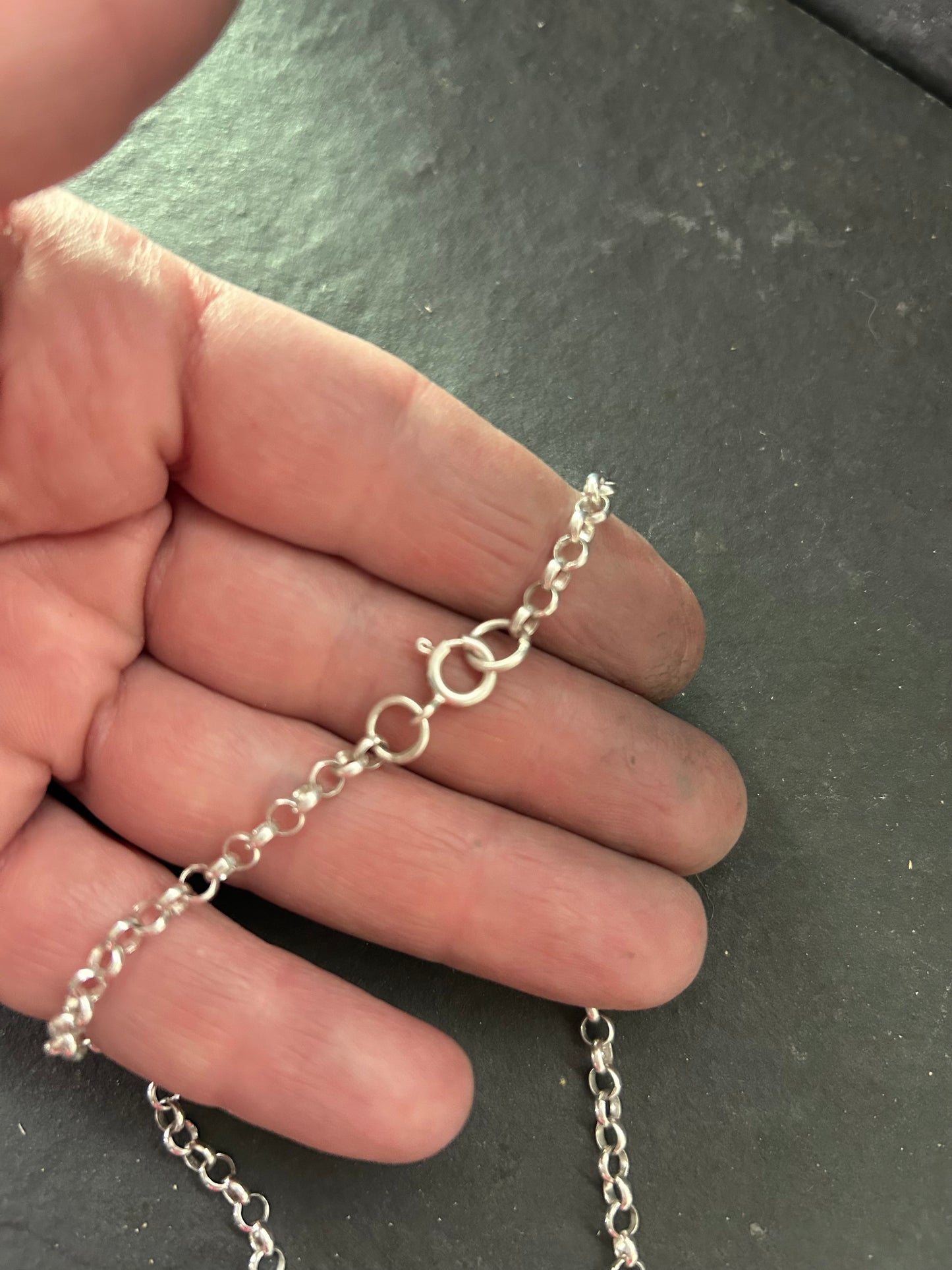 Sterling Silver + Vintage Buffalo Nickel 18" Fixed Chain Necklace (Buffalo Side)