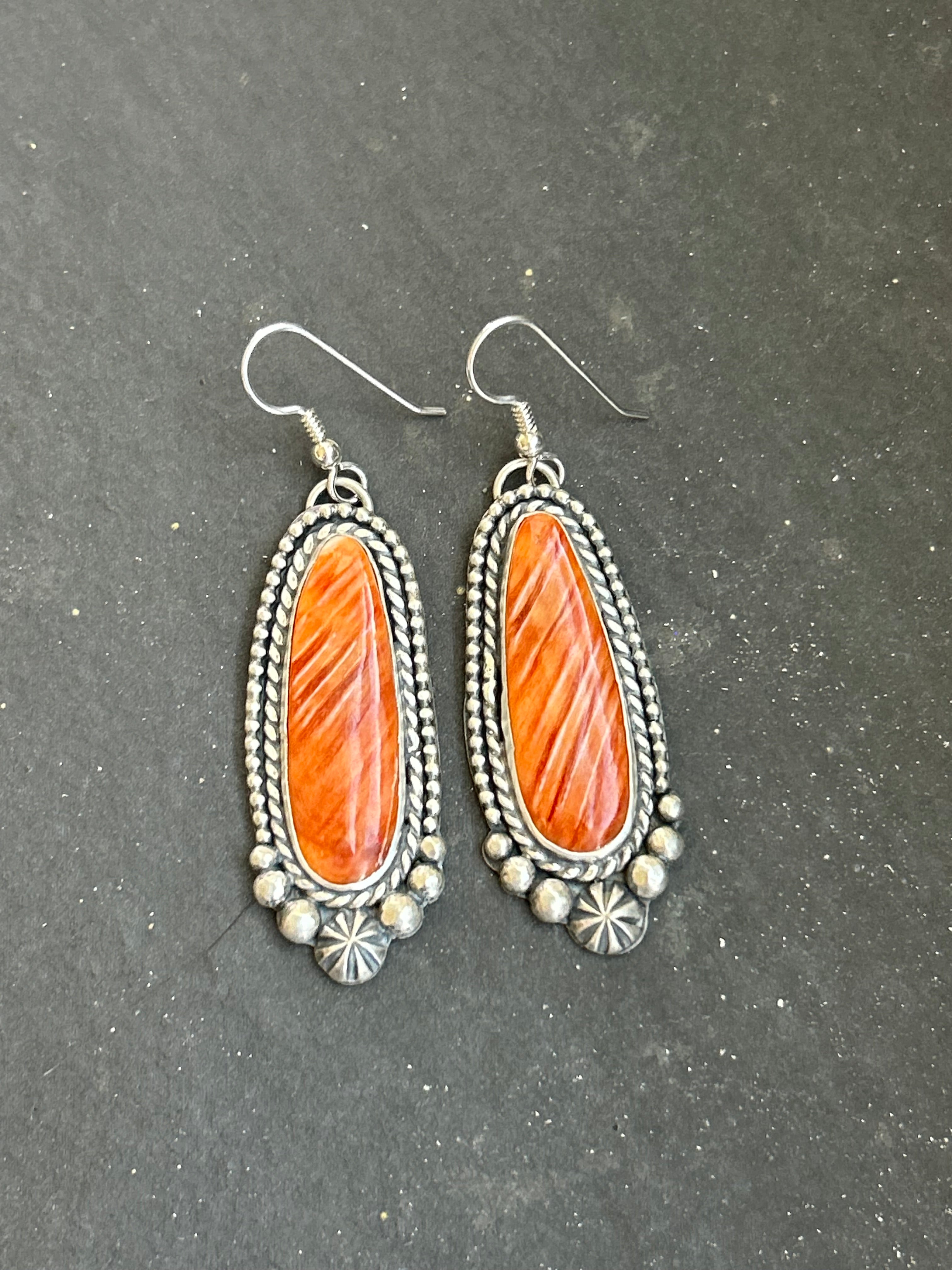 Spiny Oyster Dangle Earrings