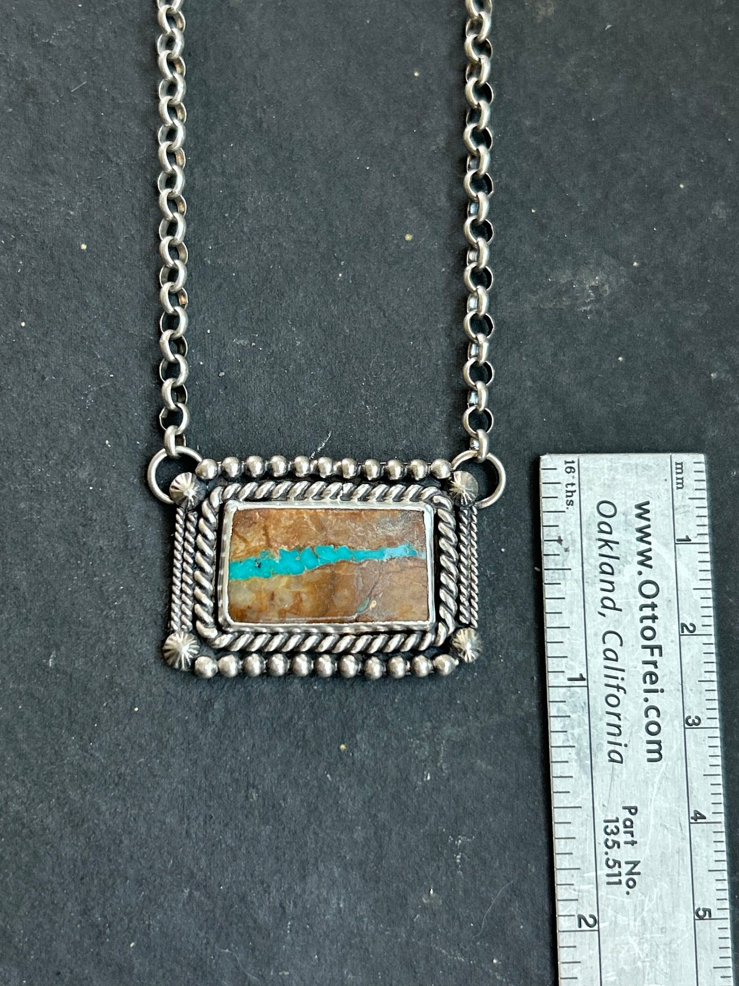 Ribbon Easter Blue Turquoise Bar Necklace