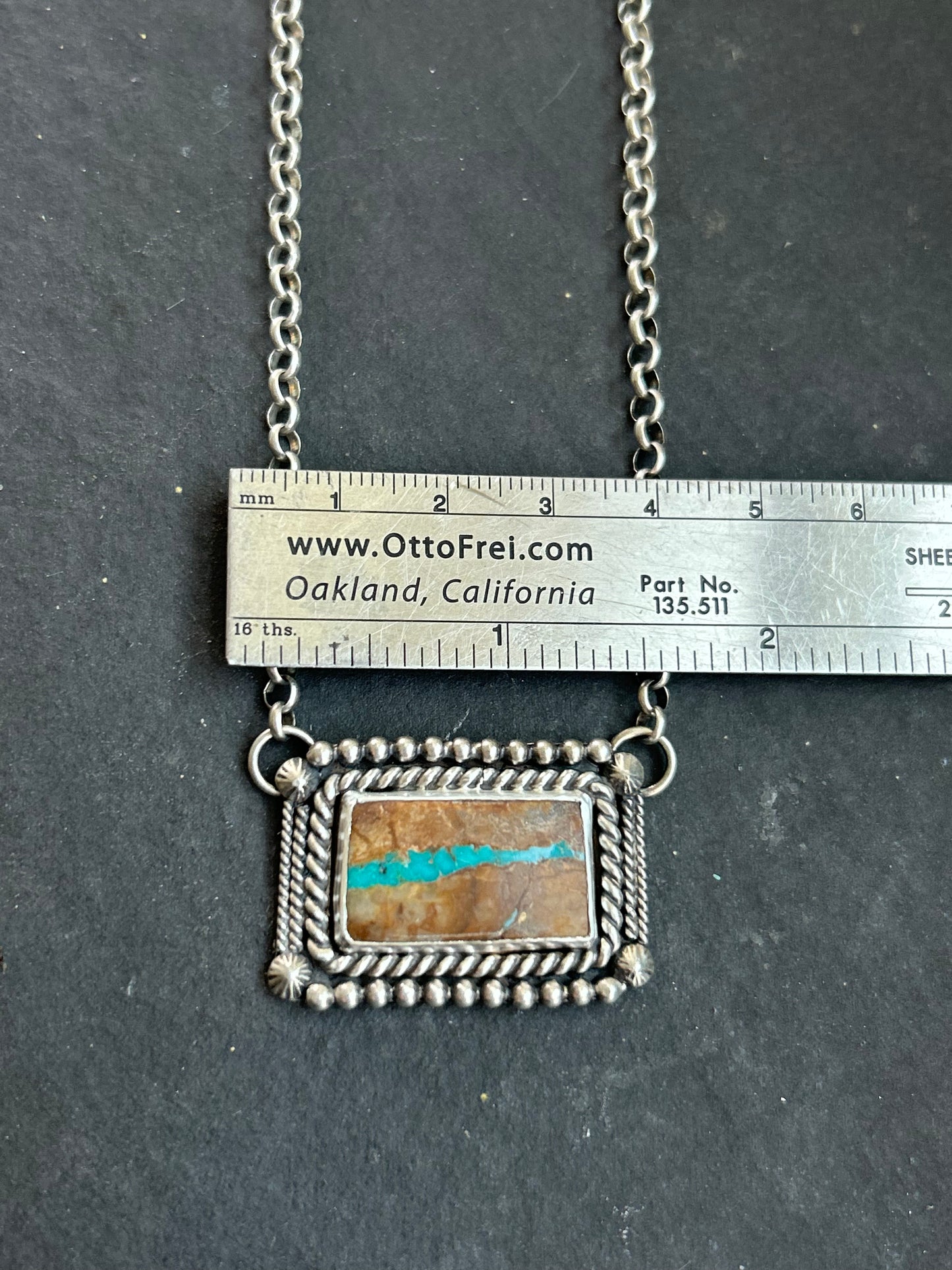 Ribbon Easter Blue Turquoise Bar Necklace