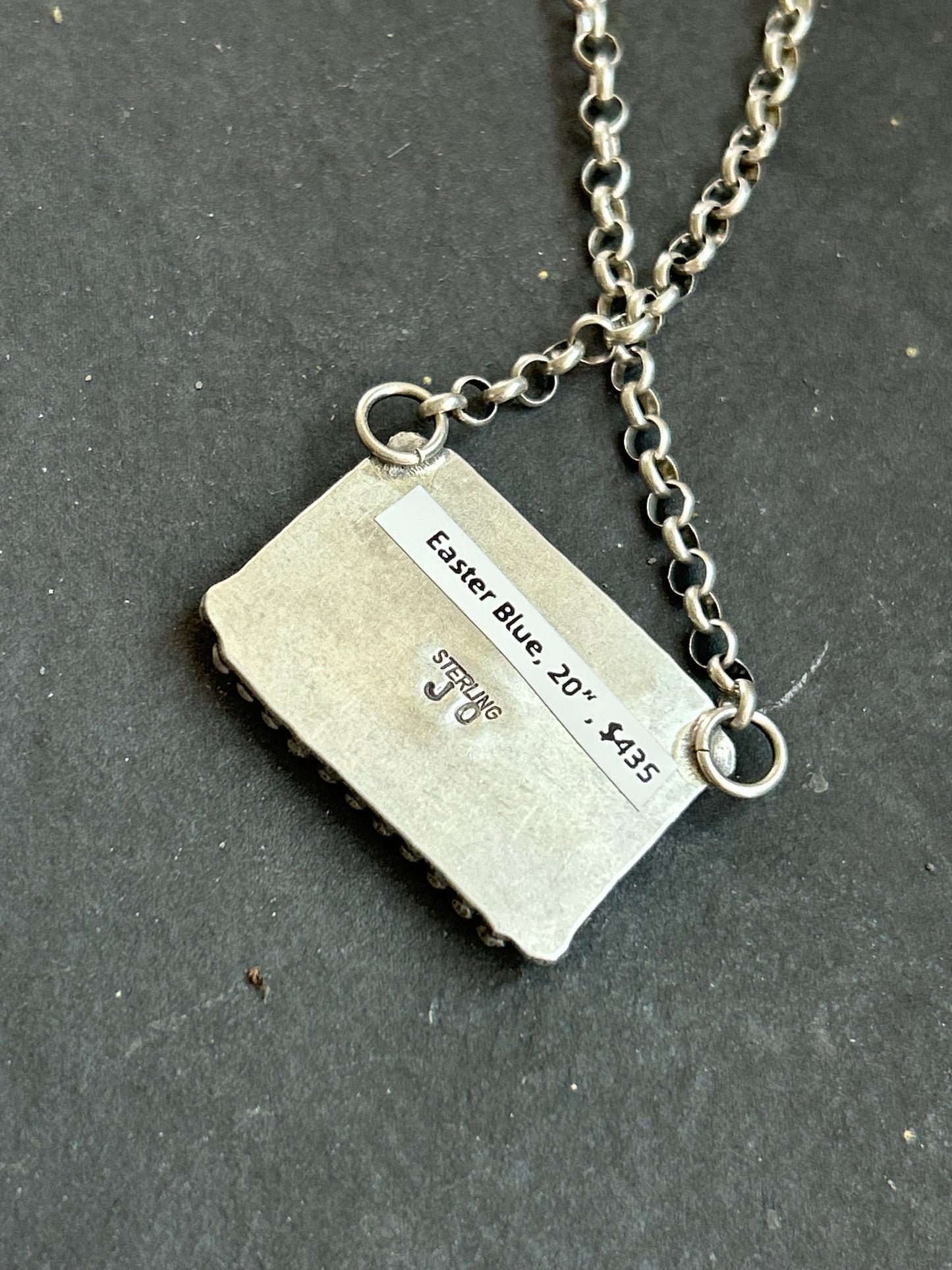 Ribbon Easter Blue Turquoise Bar Necklace