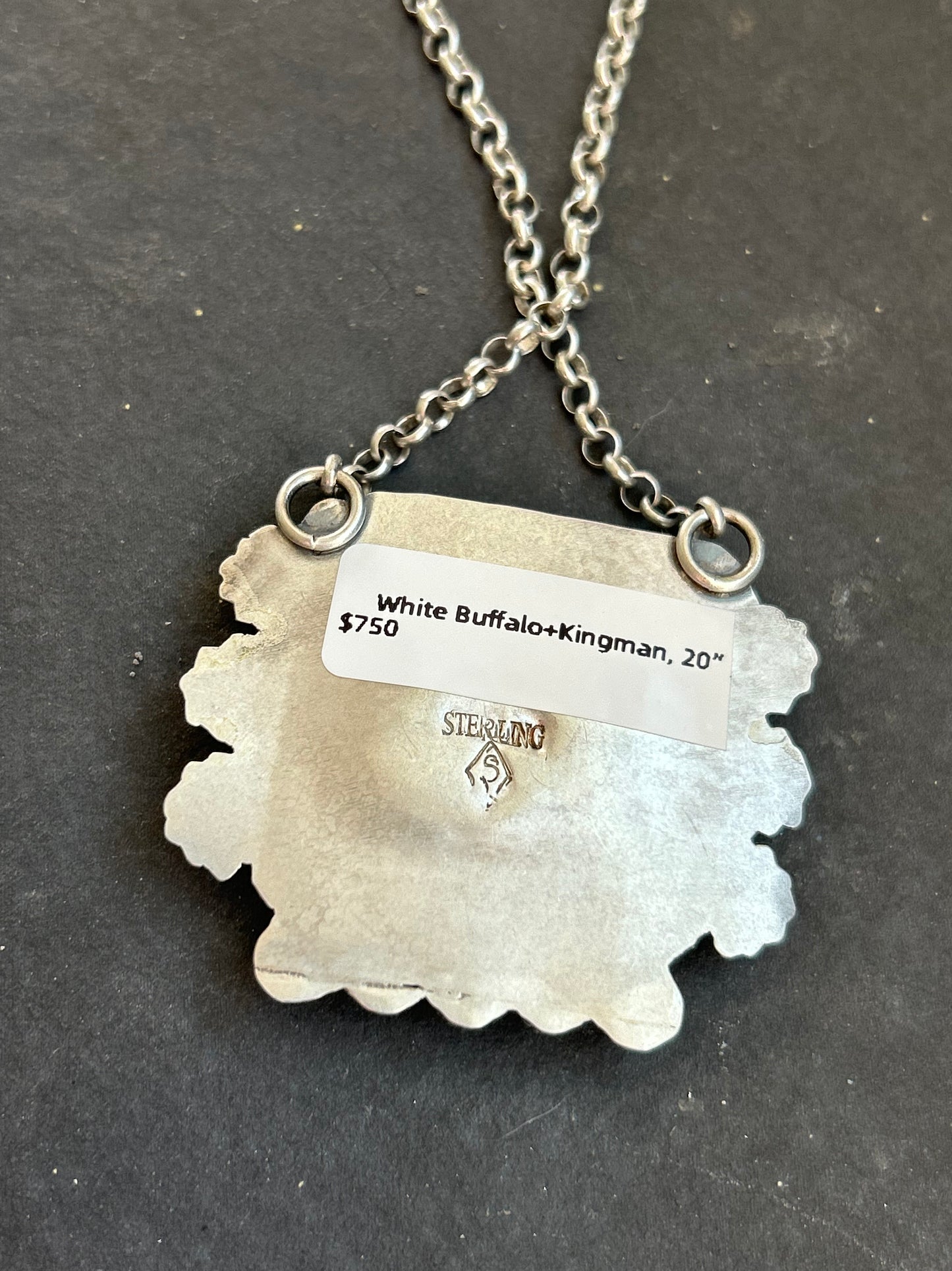 White Buffalo + Kingman Turquoise Bar Necklace