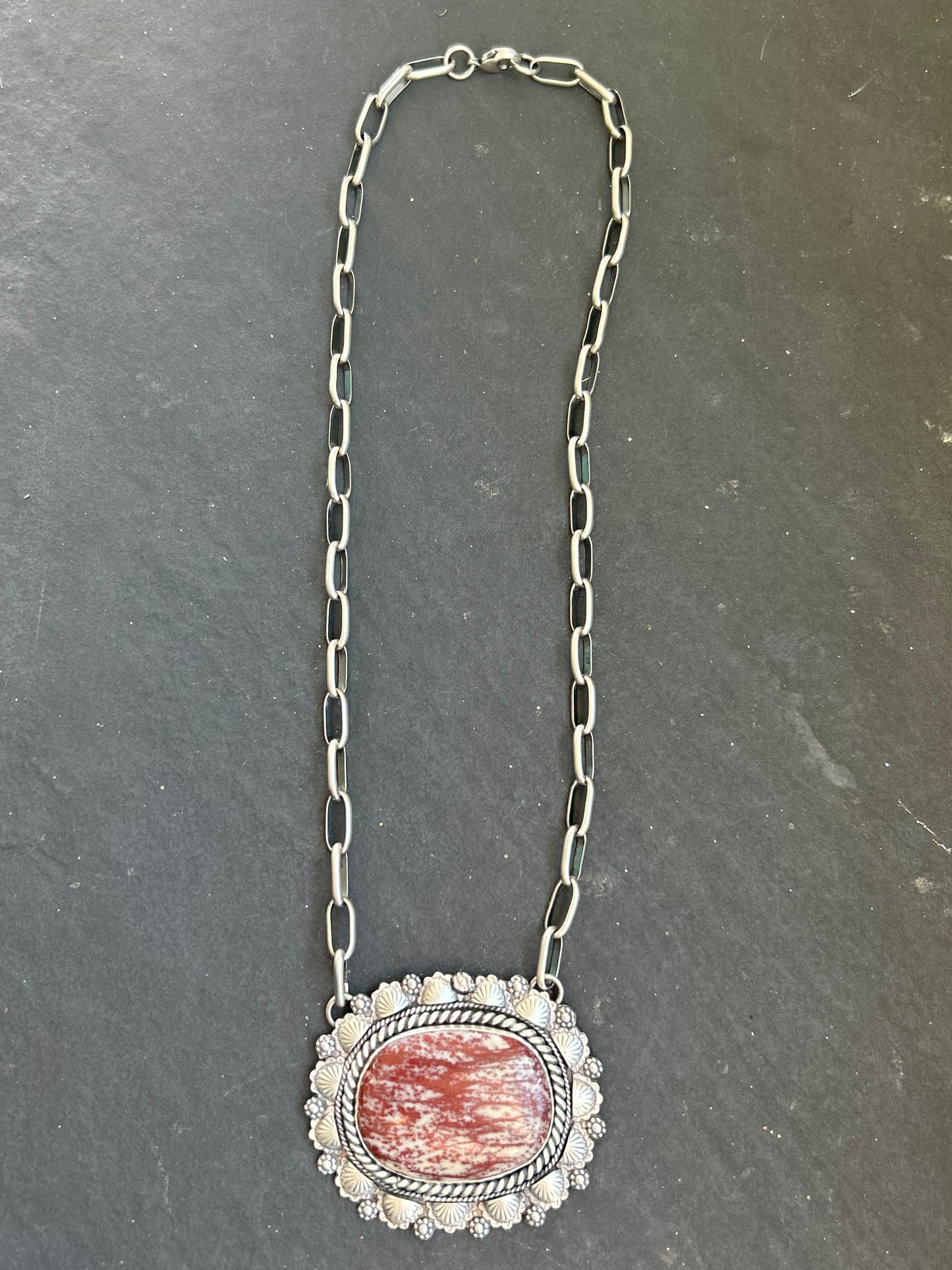 Red Buffalo Bar Necklace