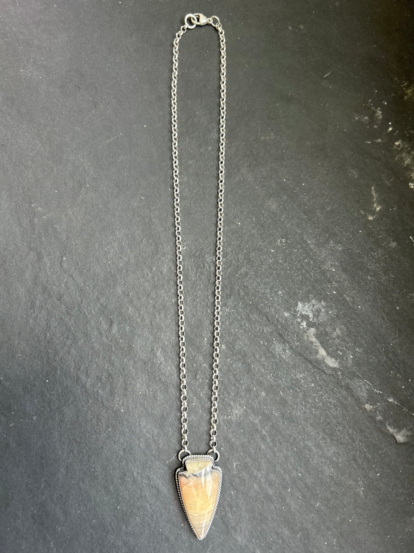 Rhodochrosite Arrowhead Necklace