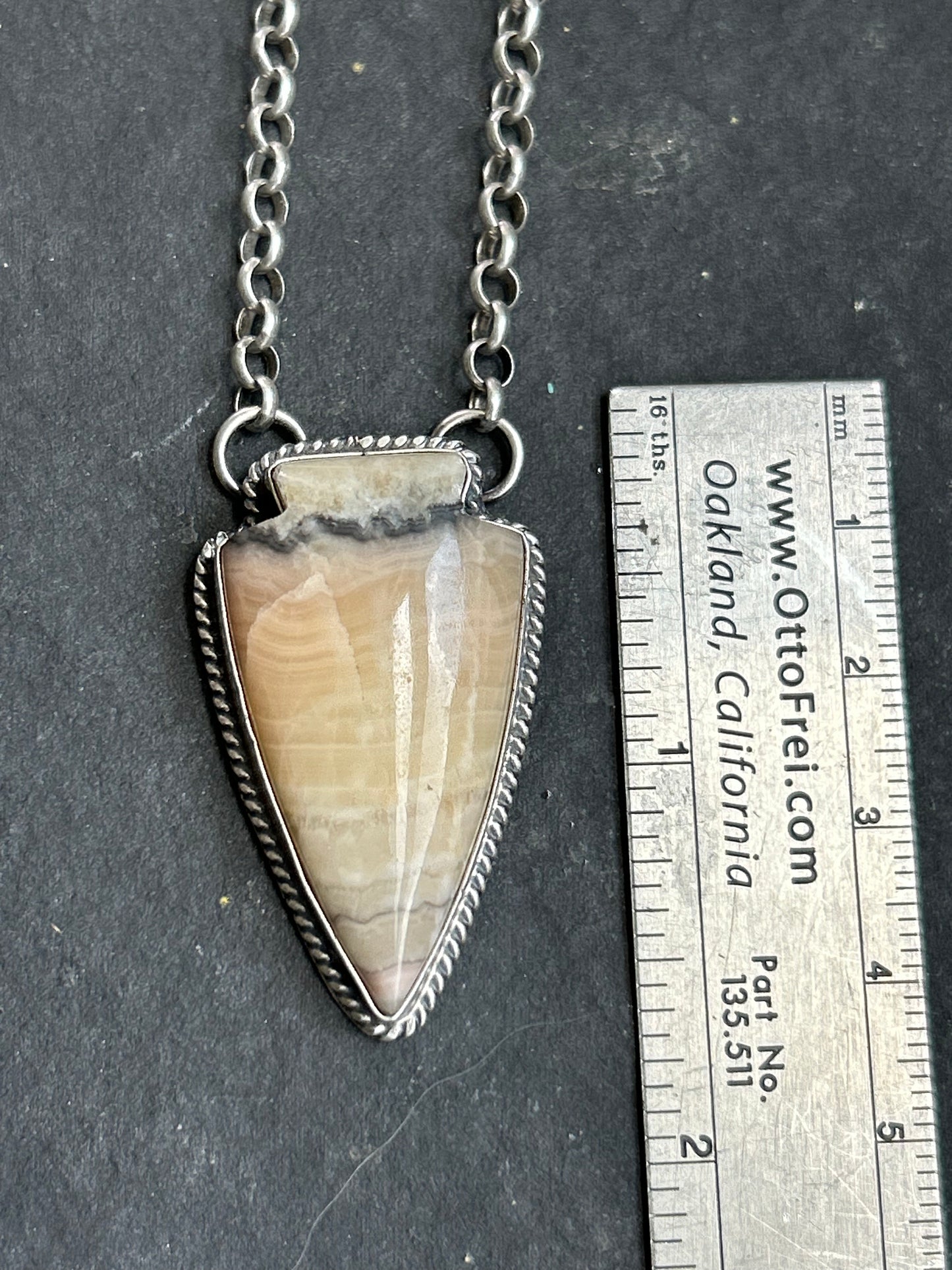 Rhodochrosite Arrowhead Necklace