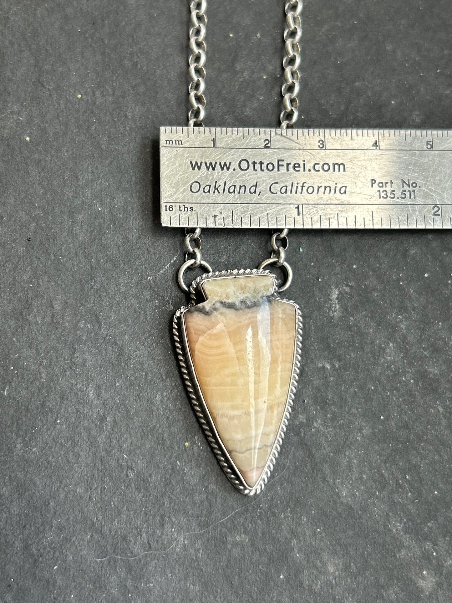 Rhodochrosite Arrowhead Necklace