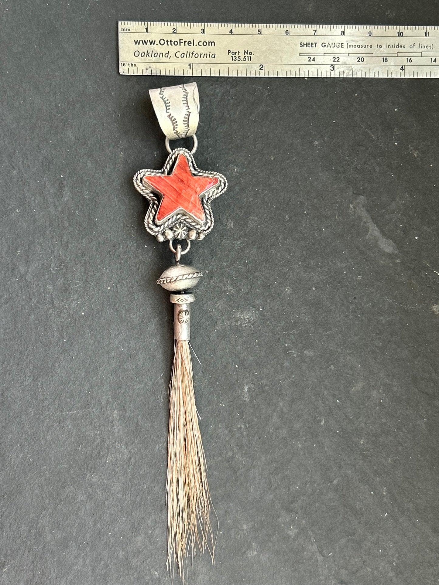 Red Spiny Oyster Shooting Star Pendant