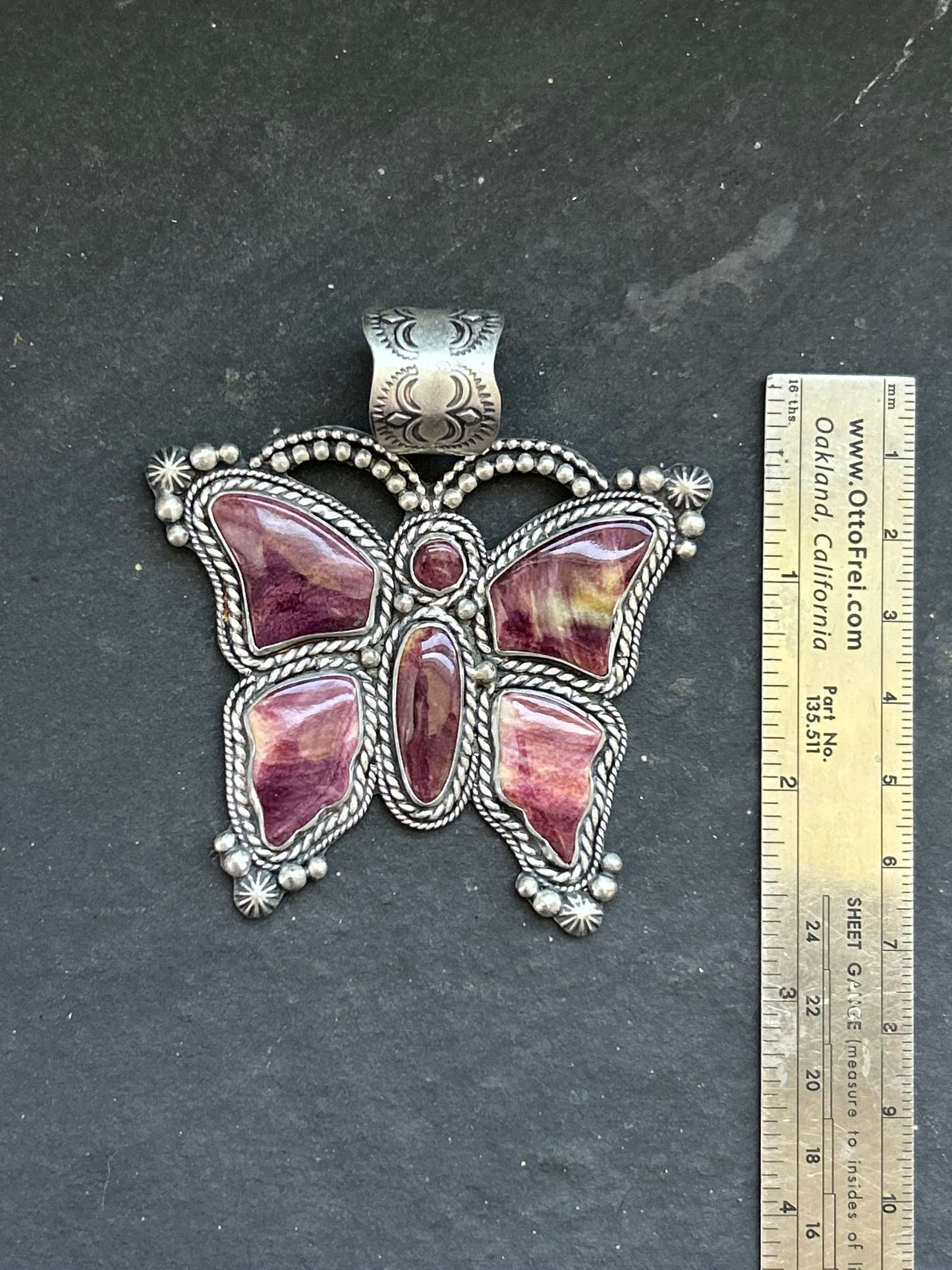 Purple Spiny Oyster Butterly Pendant