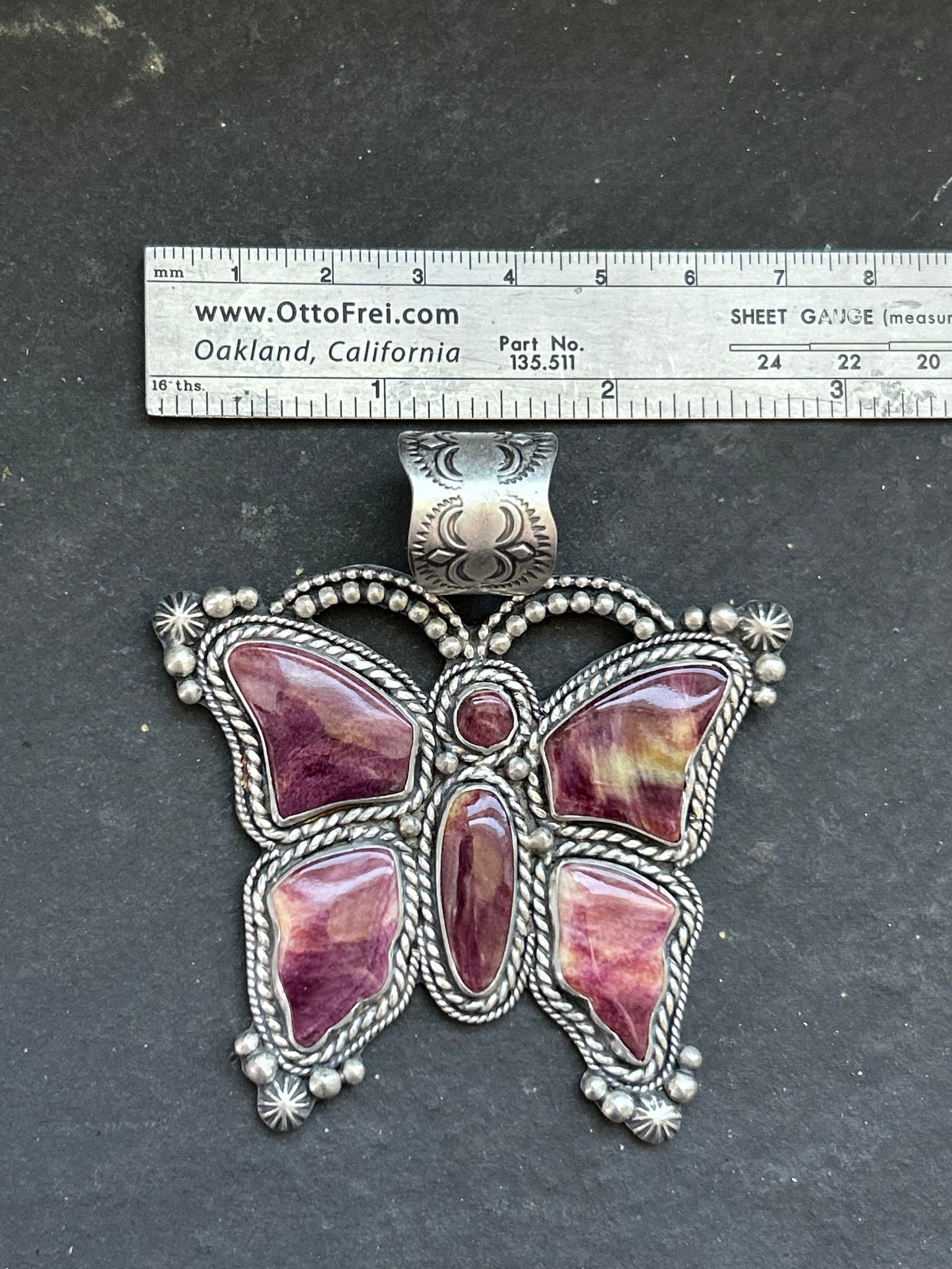 Purple Spiny Oyster Butterly Pendant