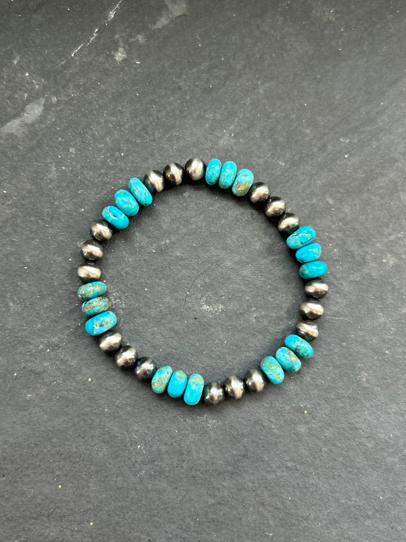 Neon Blue Wrangler Stretchy Stacker Bracelet