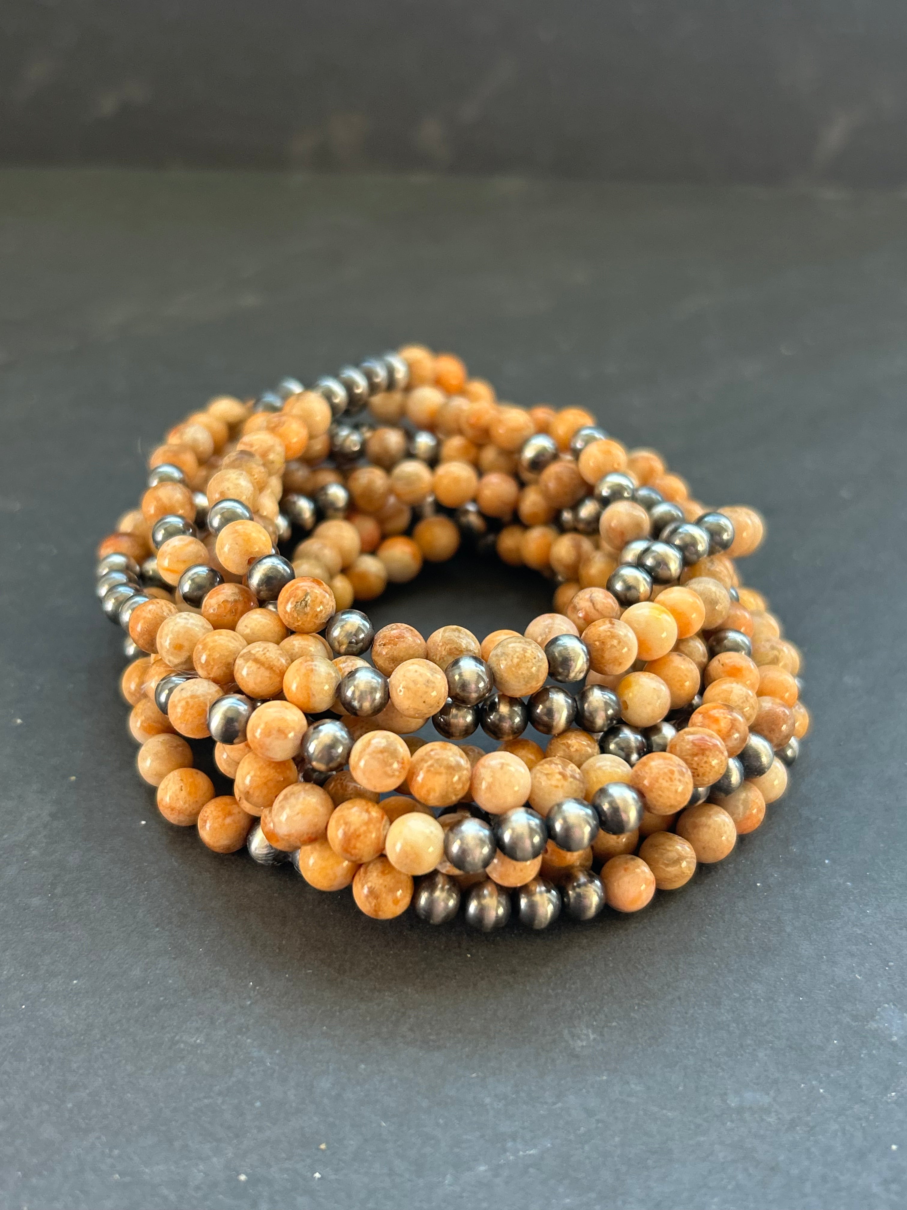 Bone Coral Stretchy Stacker Bracelet Style #1