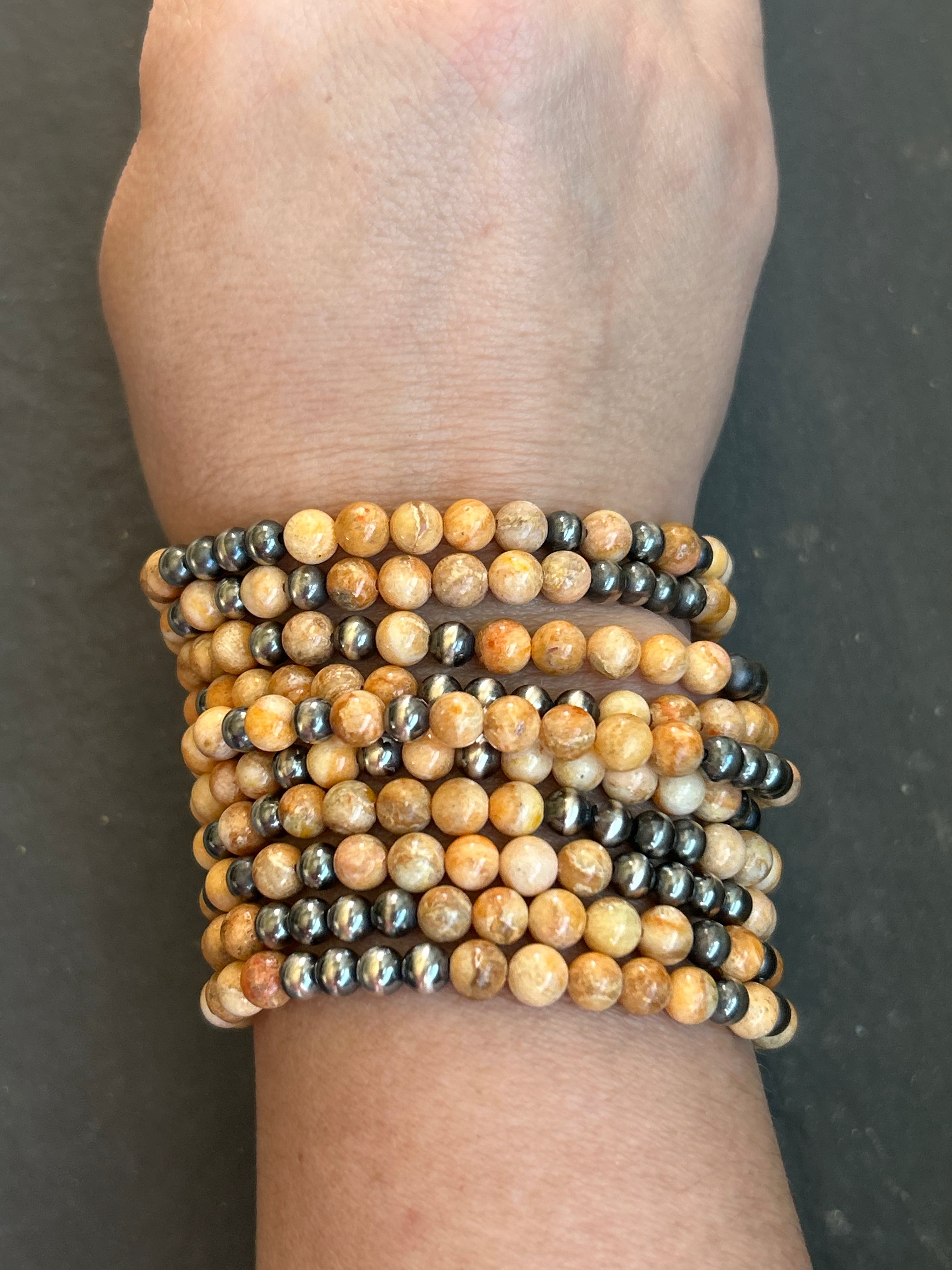 Bone Coral Stretchy Stacker Bracelet Style #1