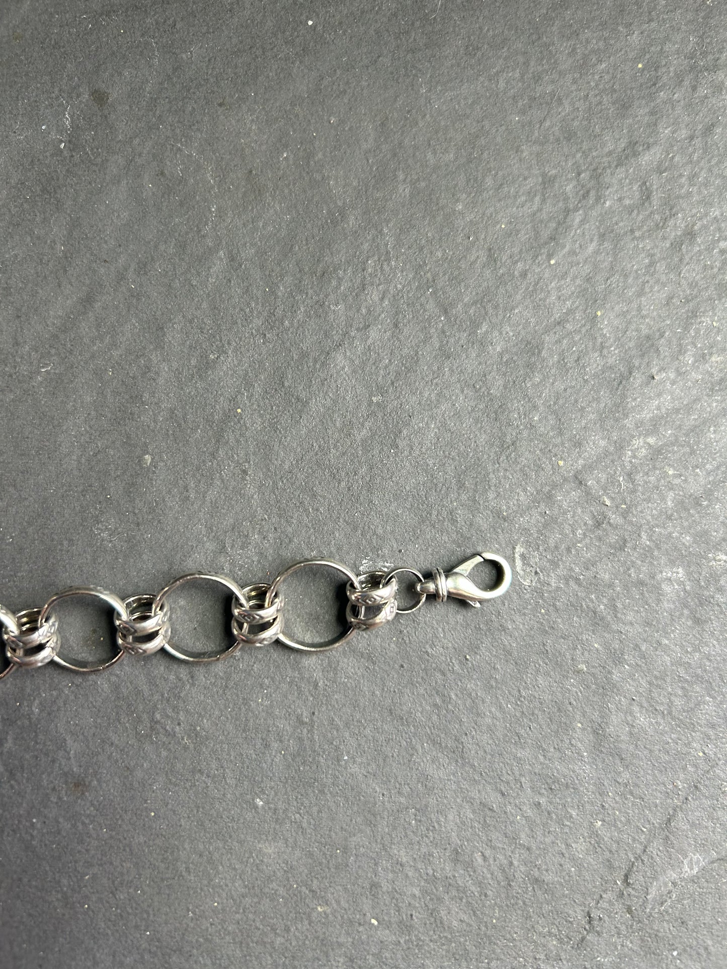 Sterling silver Medicine man eye pattern Ponca charm chain