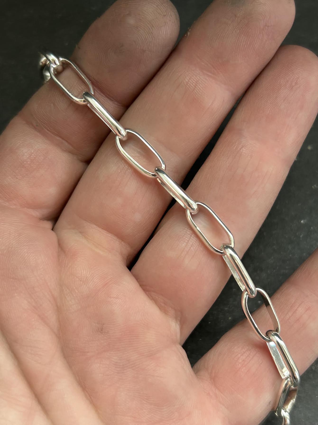 Sterling Silver Medium Link Dainty Paperclip Twilly Slider Converter Chain