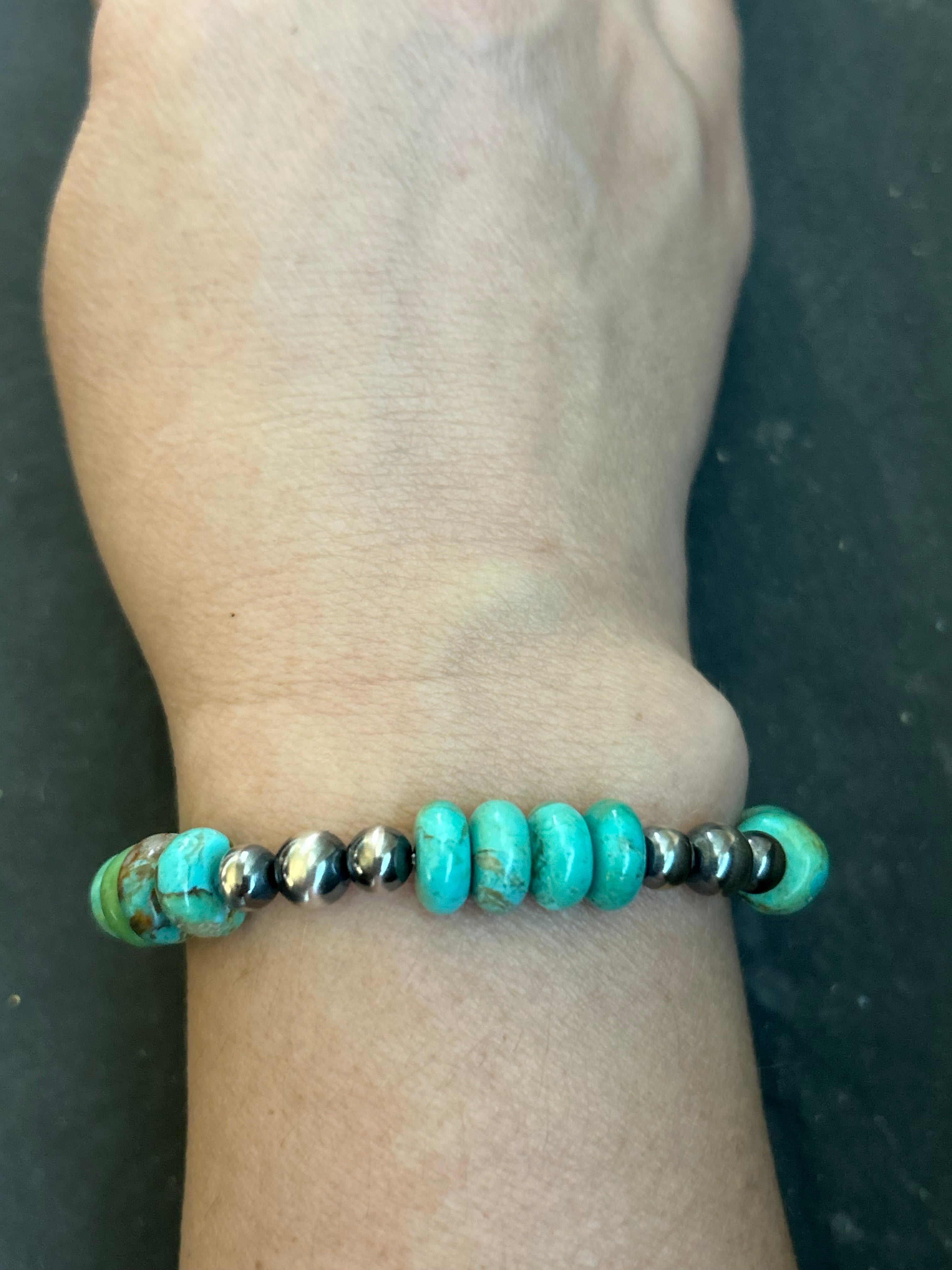 Green Kingman Stretchy Stacker Bracelet Style #1