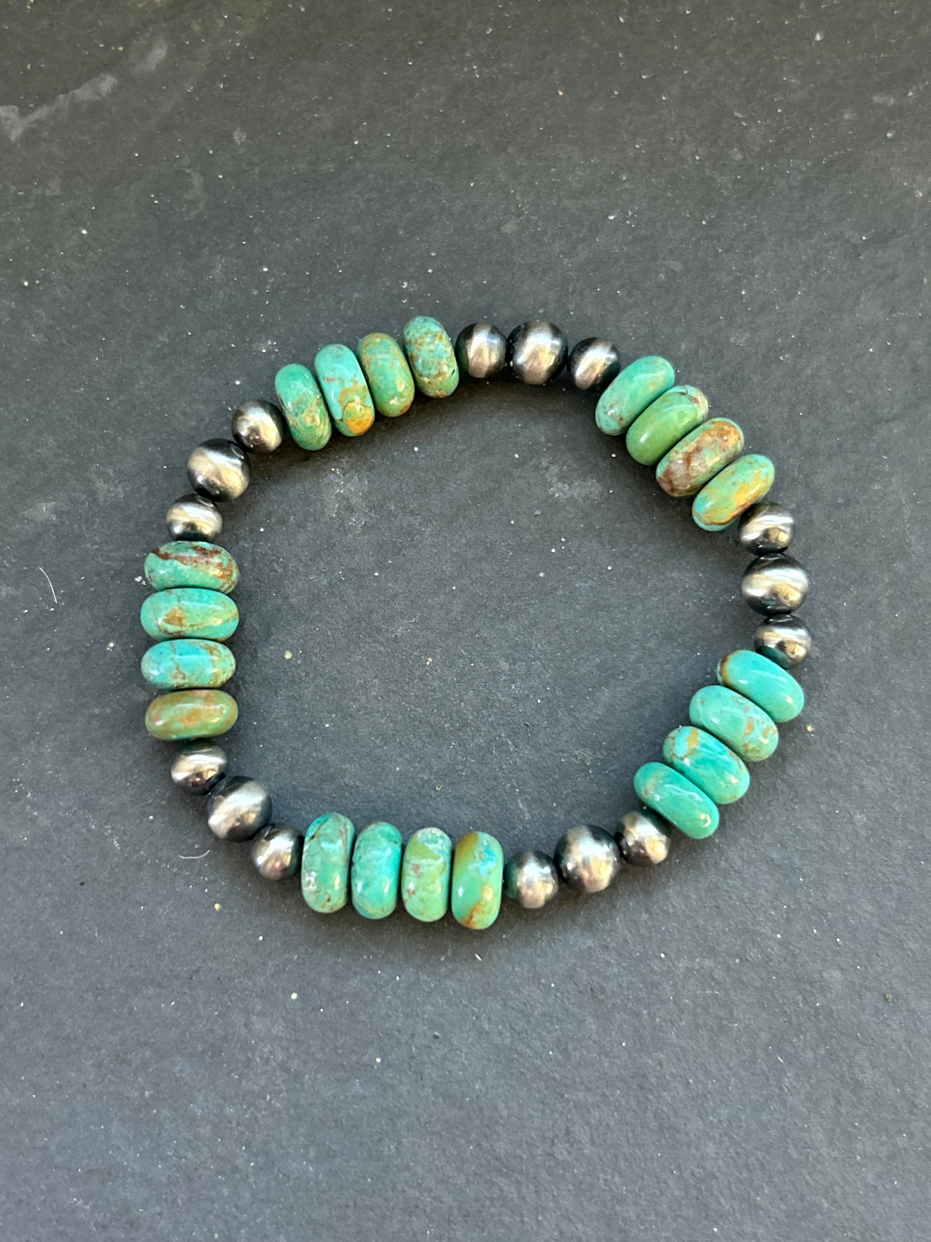 Green Kingman Stretchy Stacker Bracelet Style #1