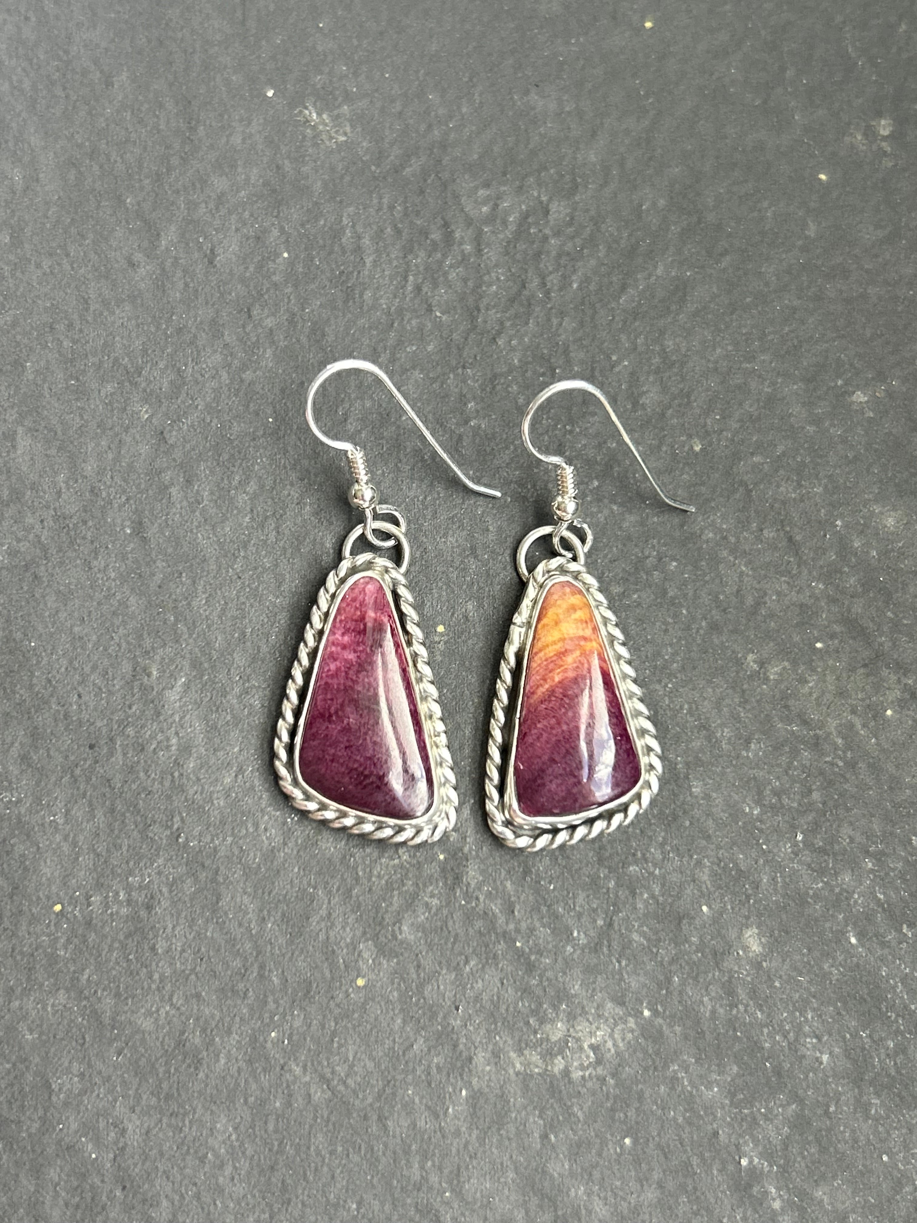 Sunset Spiny Oyster Dangle Earrings