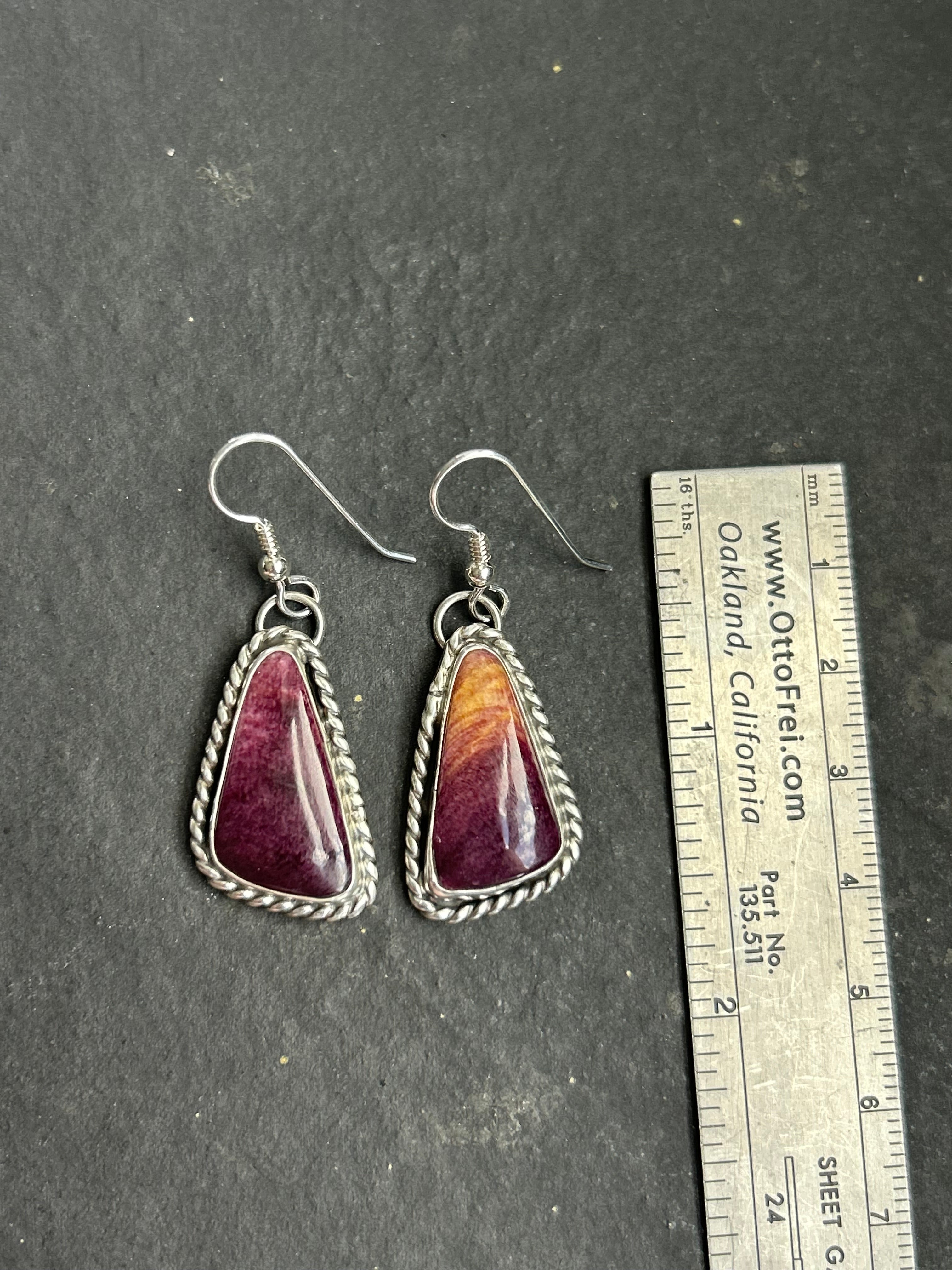 Sunset Spiny Oyster Dangle Earrings