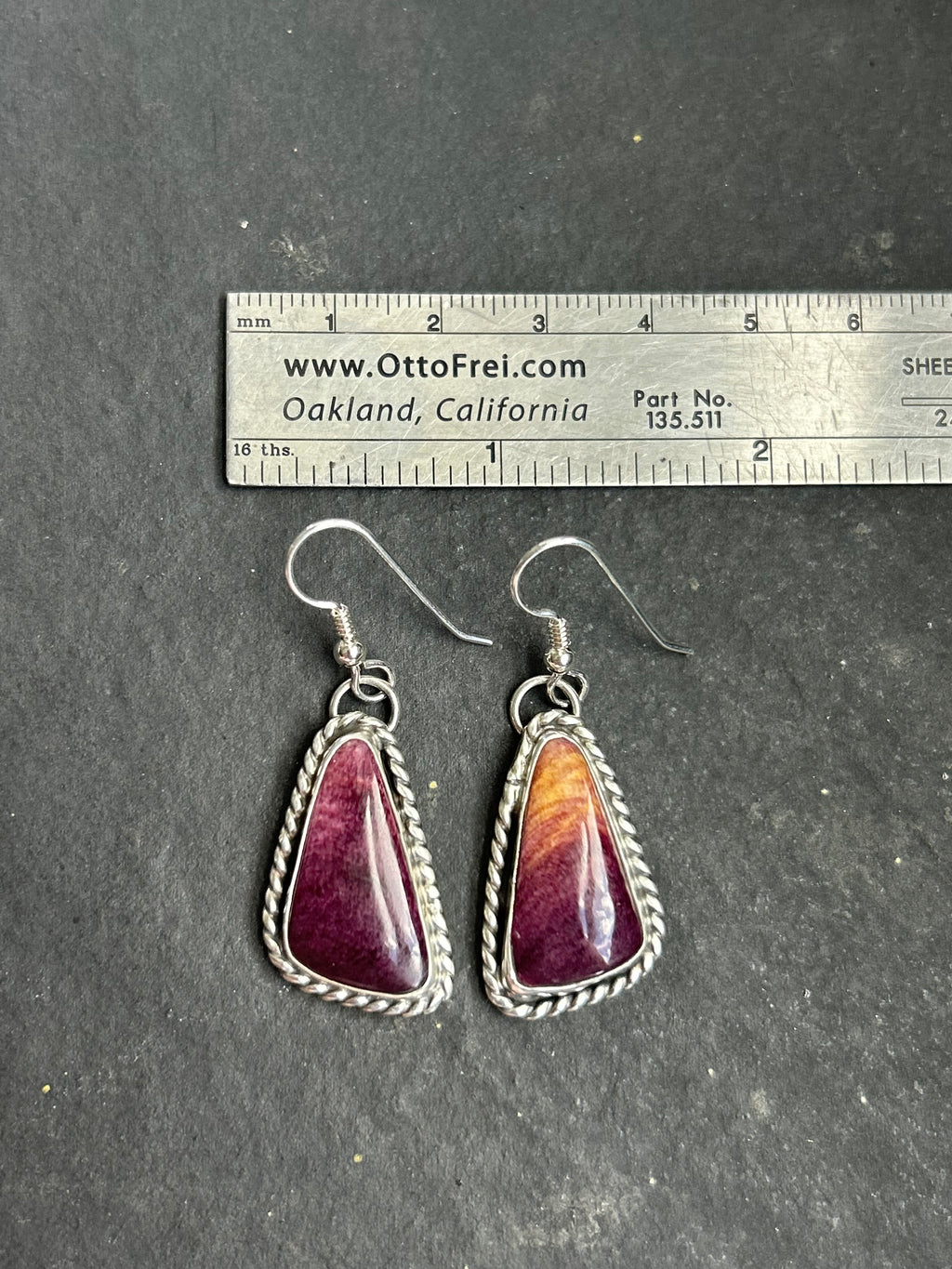 Sunset Spiny Oyster Dangle Earrings