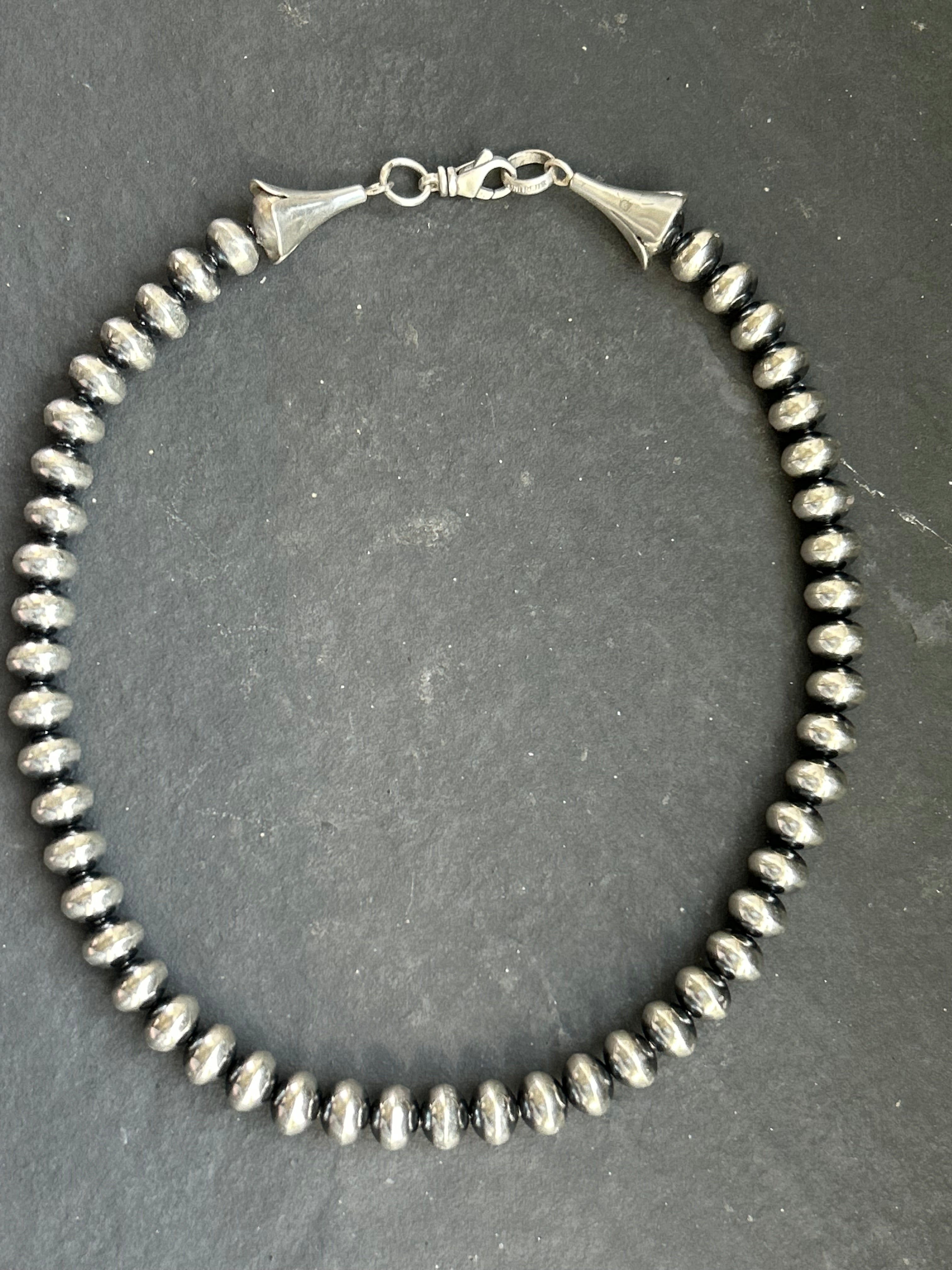 Sterling Silver 11mm Handmade Ponca Pearl Necklace