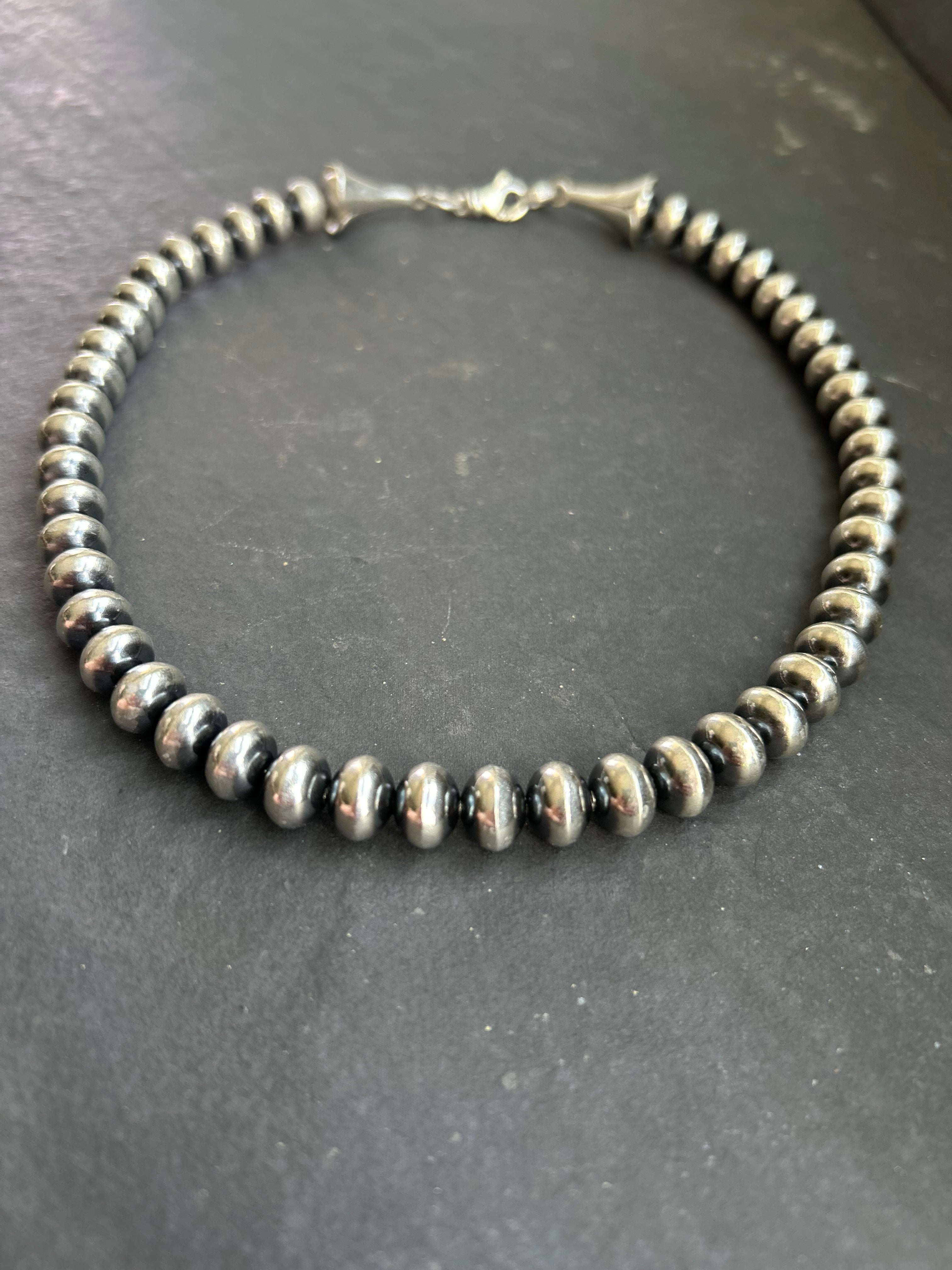 Sterling Silver 11mm Handmade Ponca Pearl Necklace