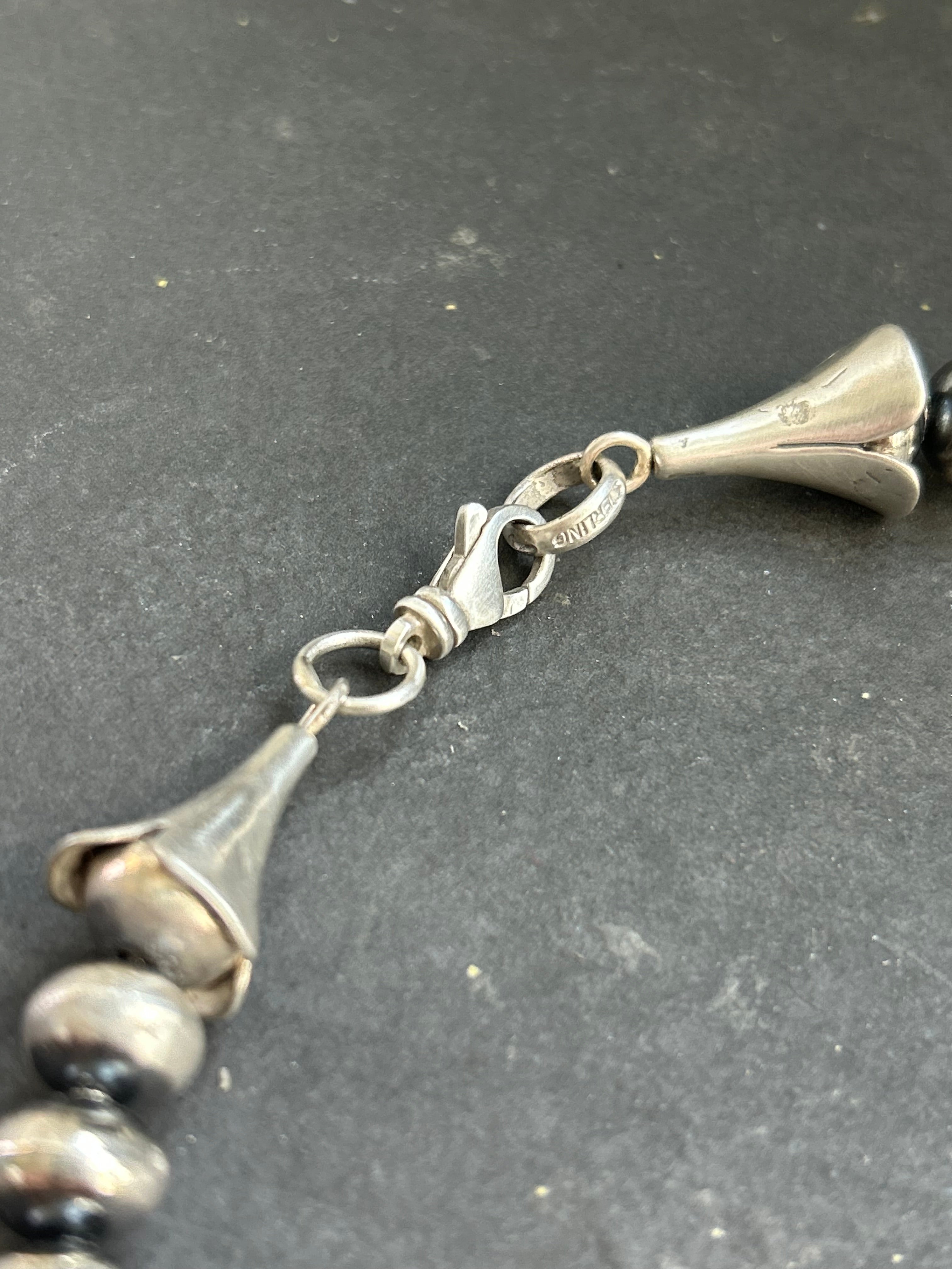 Sterling Silver 11mm Handmade Ponca Pearl Necklace