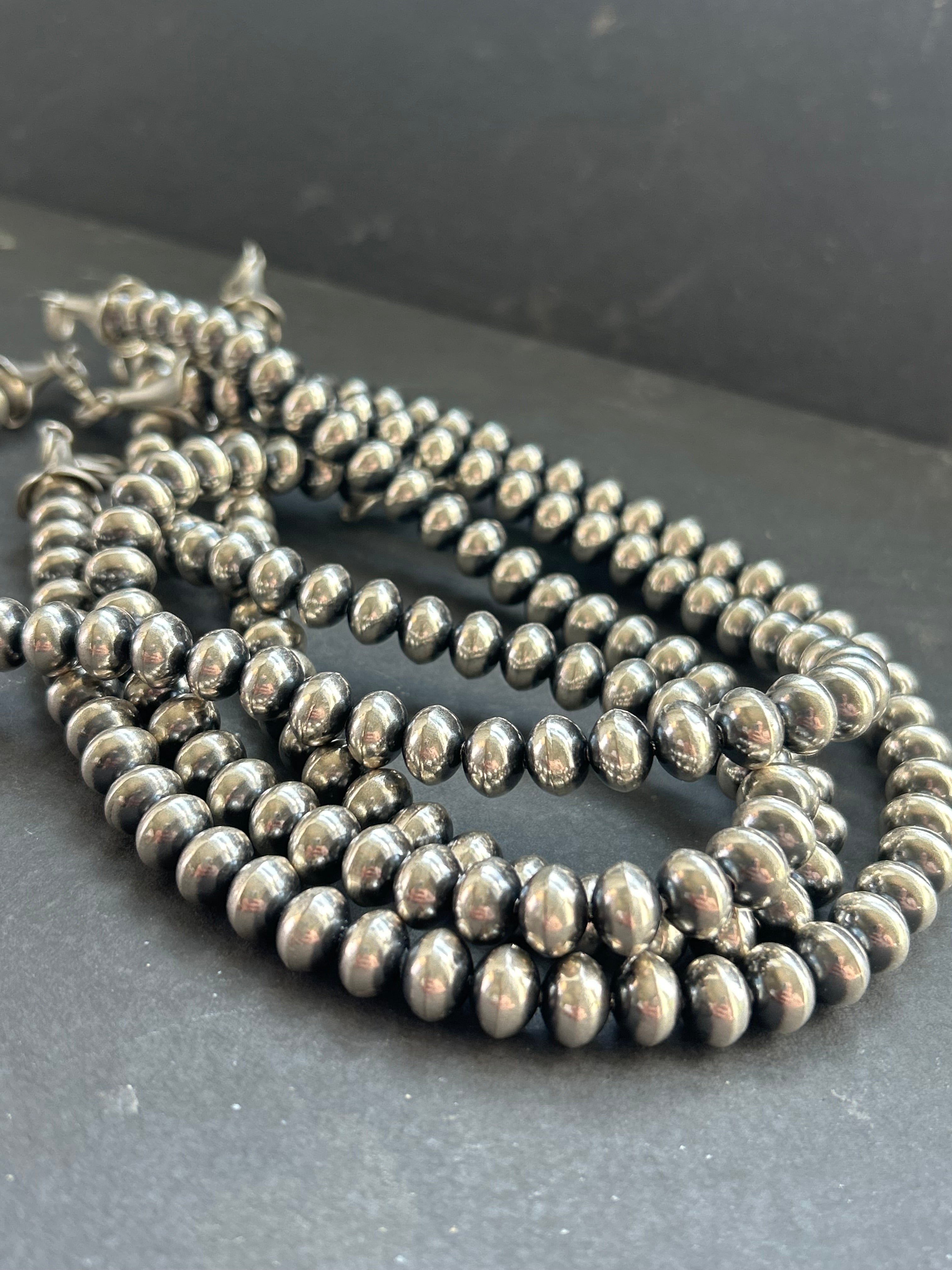 Sterling Silver 11mm Handmade Ponca Pearl Necklace