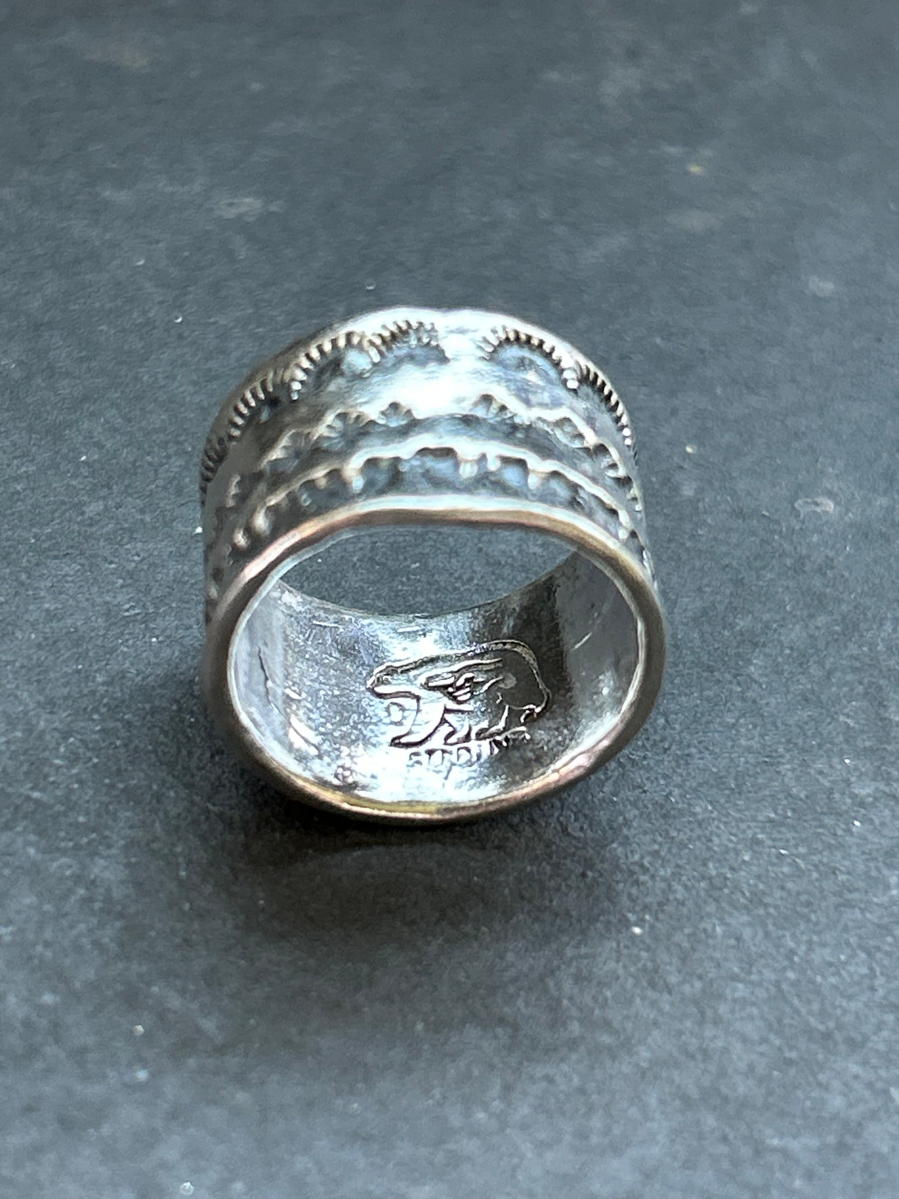 Wide Band Stamped Stacking Ring Size 5 Style #3