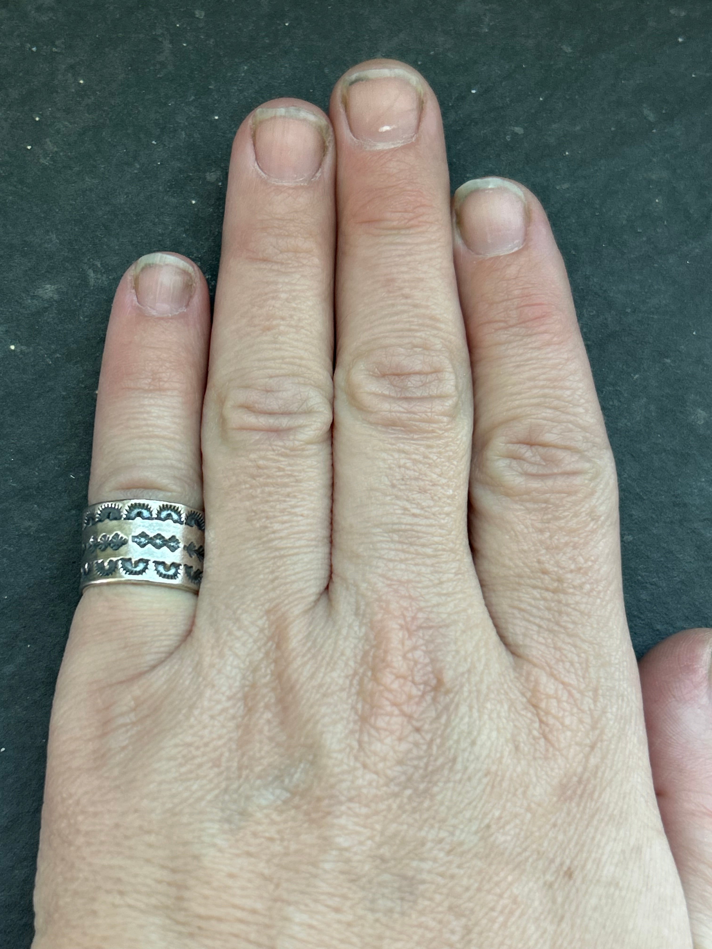 Wide Band Stamped Stacking Ring Size 5 Style #3