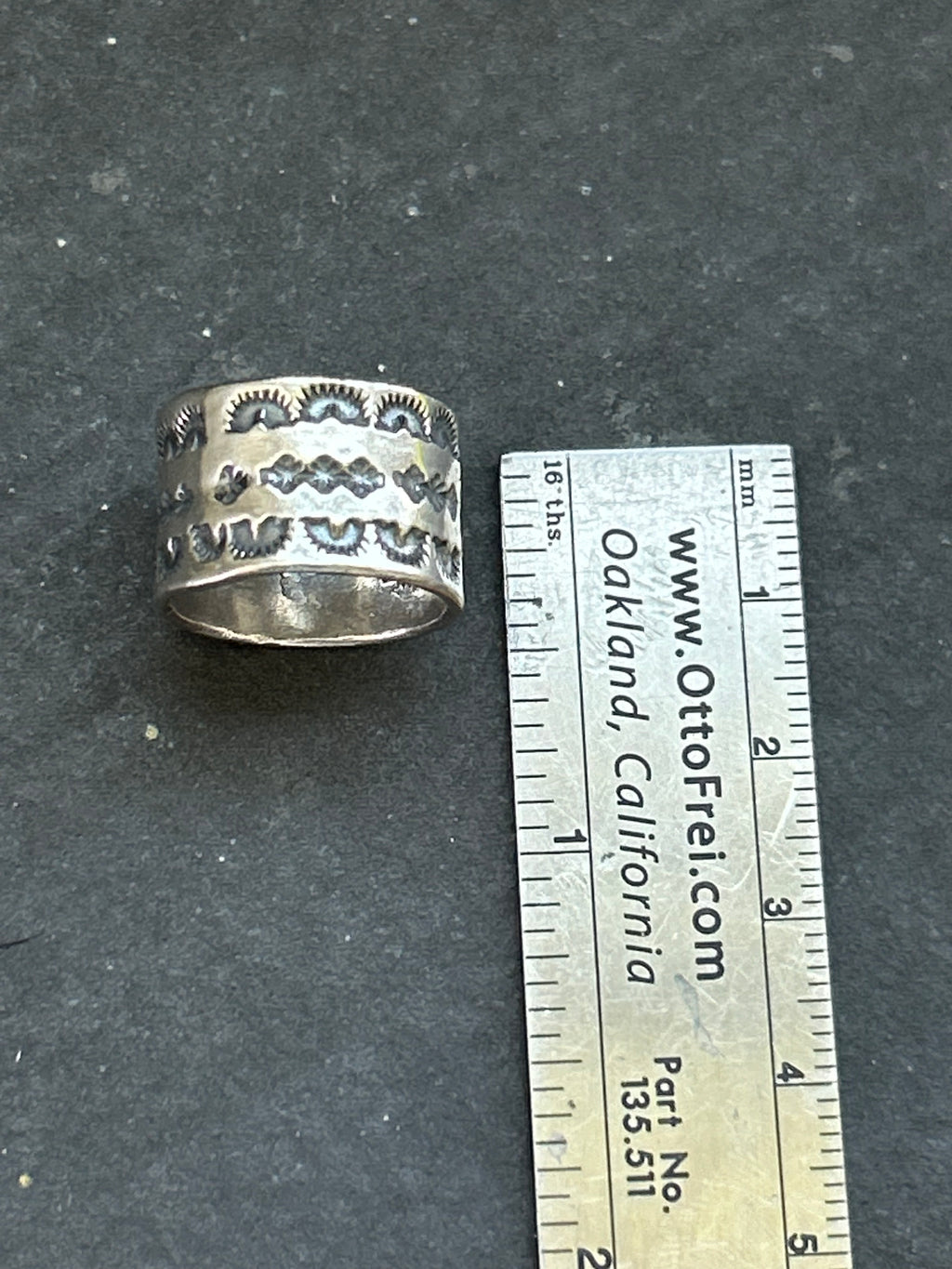 Wide Band Stamped Stacking Ring Size 5 Style #3