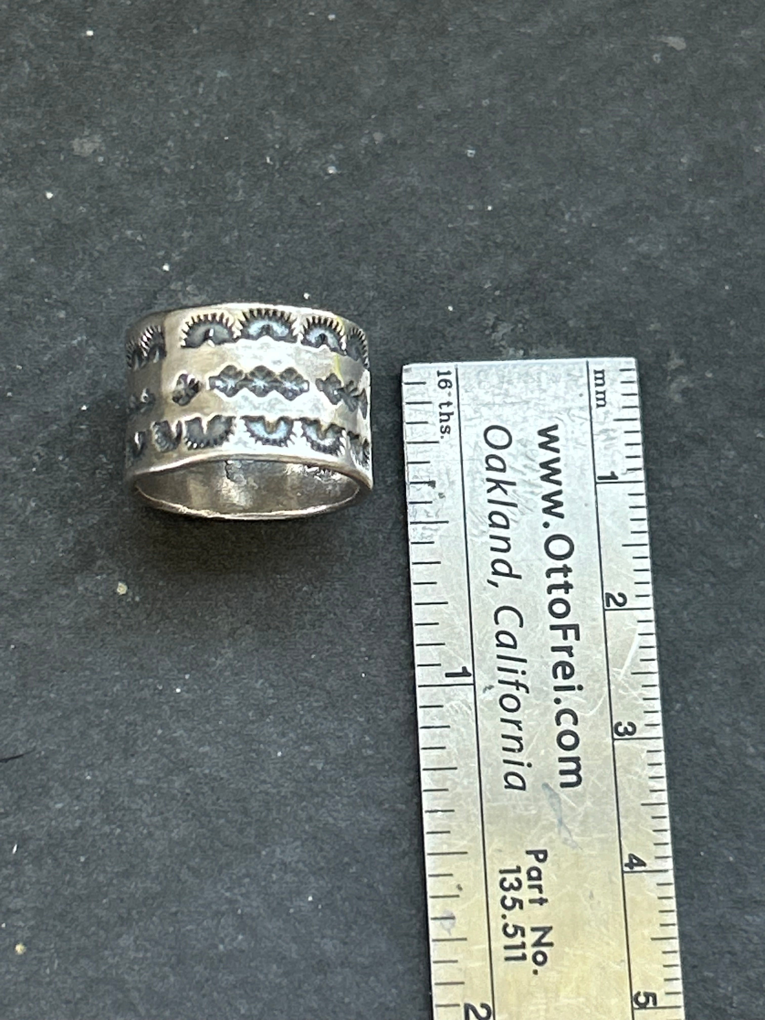 Wide Band Stamped Stacking Ring Size 5 Style #3