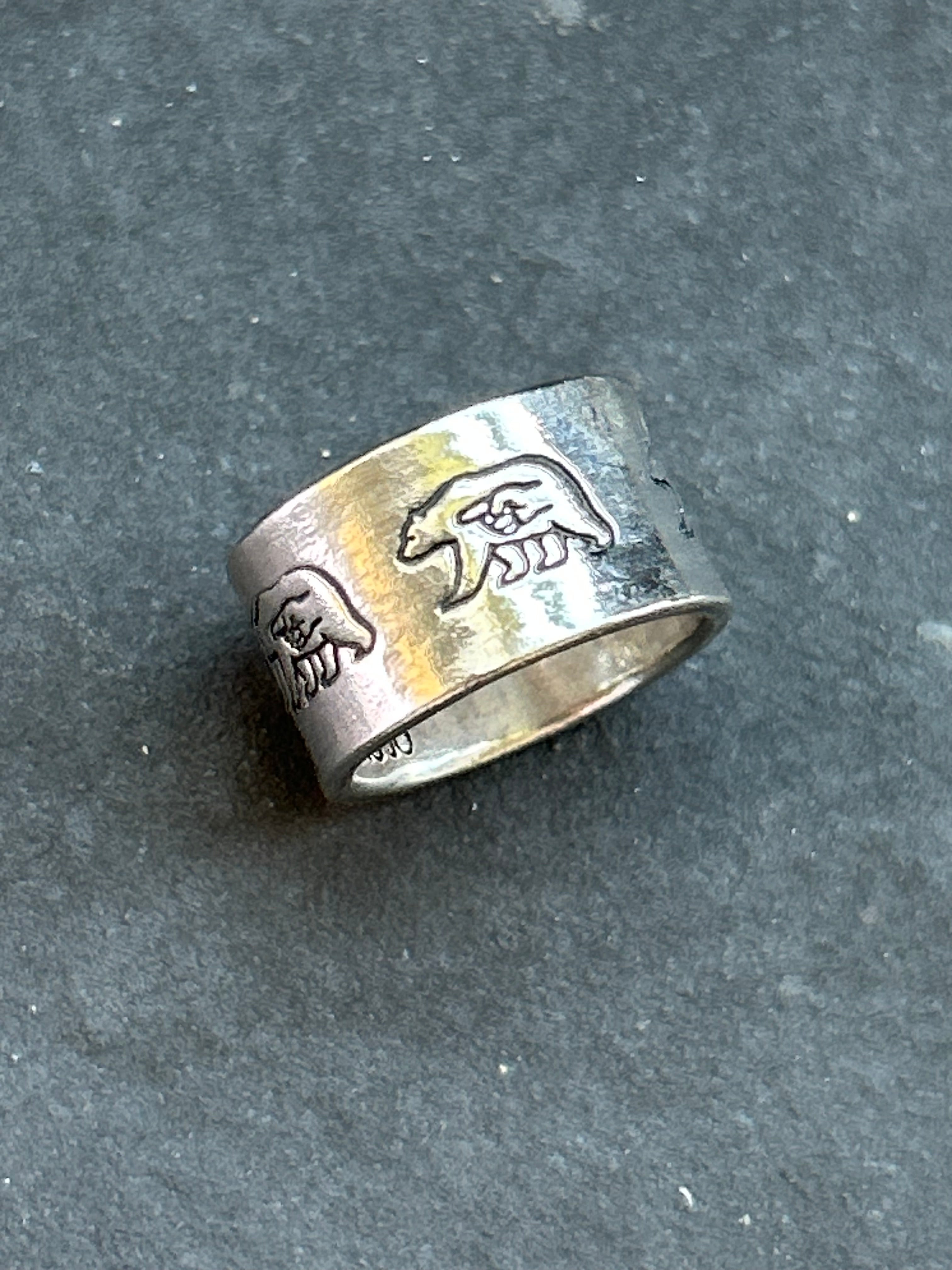 Wide Band Stamped Stacking Ring Size 5.5 Style #4