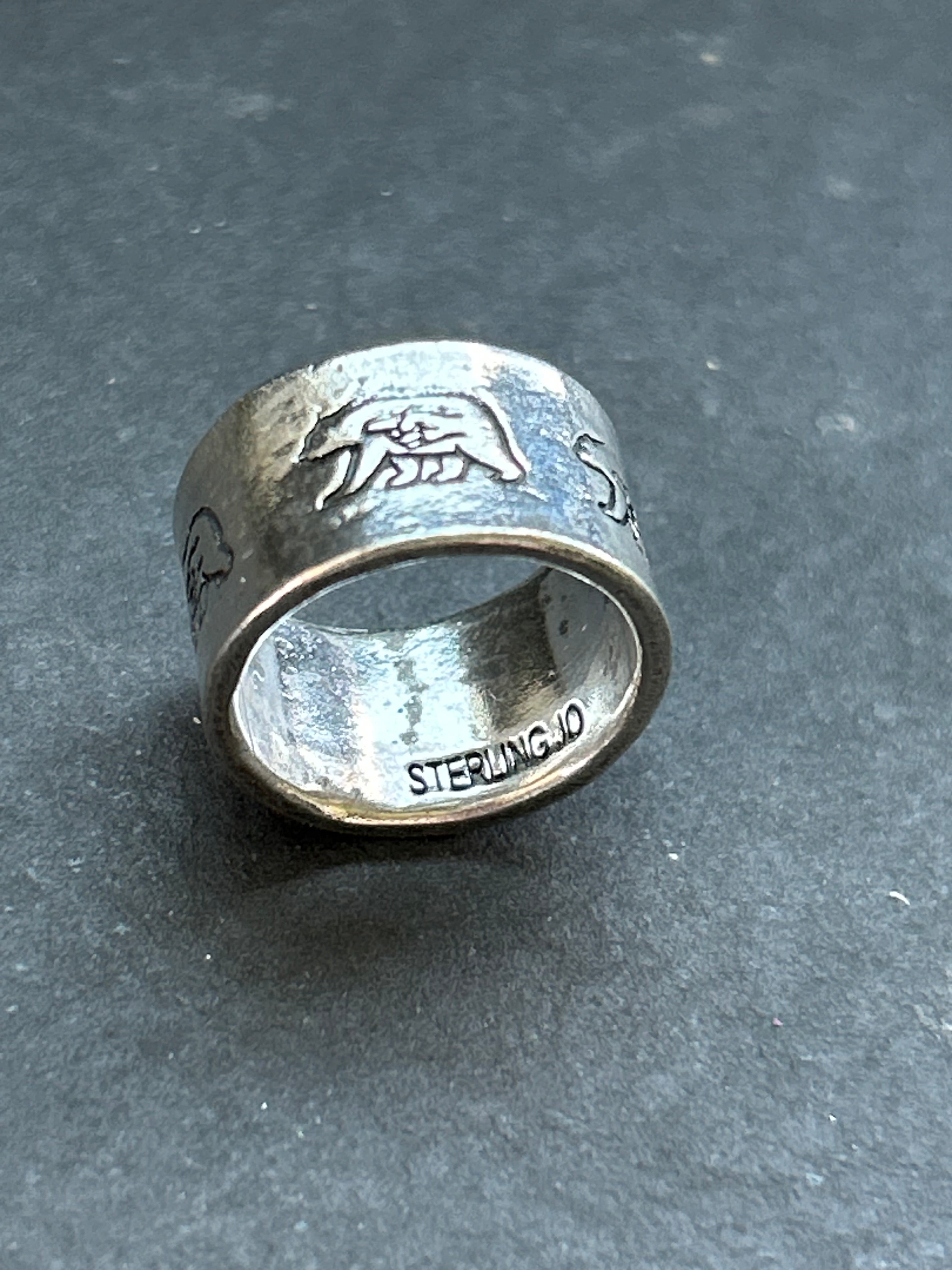 Wide Band Stamped Stacking Ring Size 5.5 Style #4