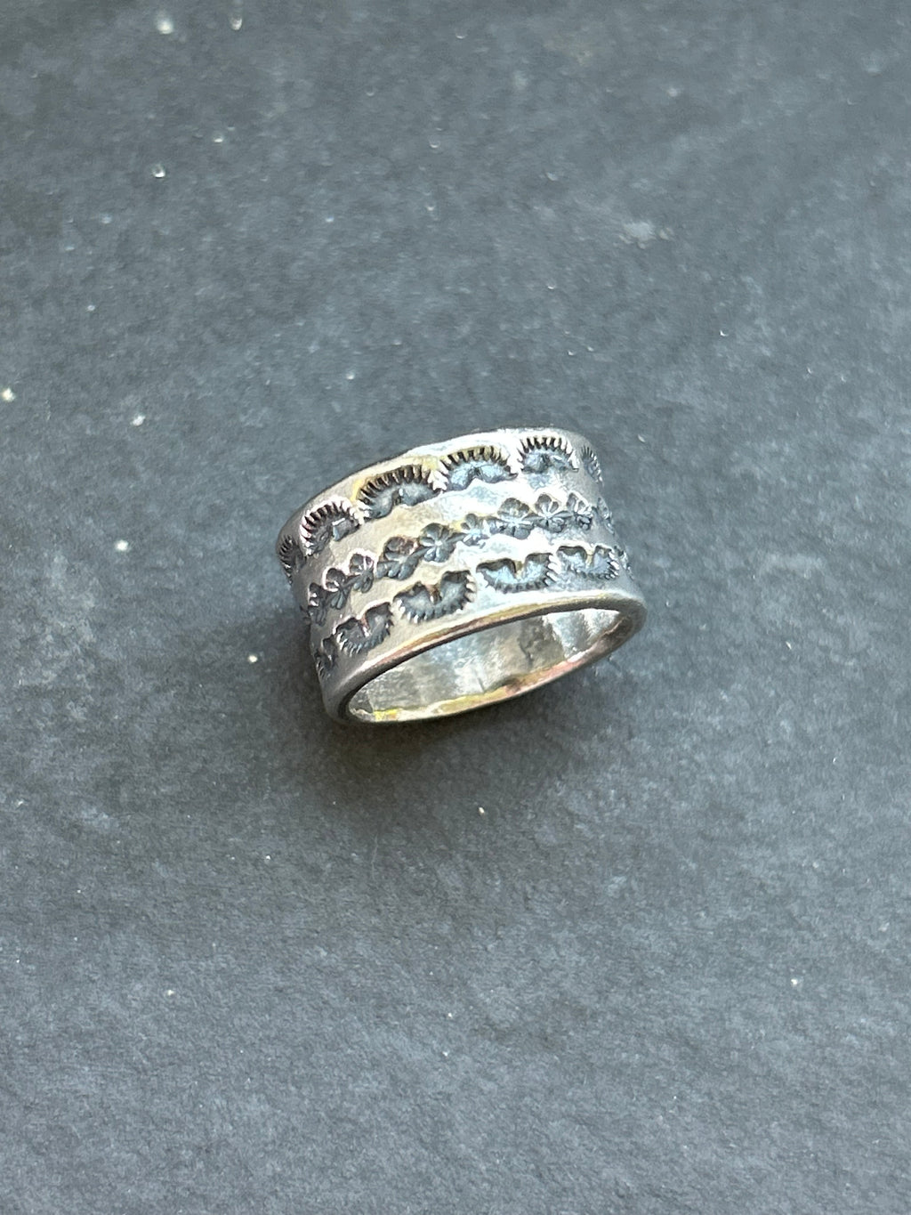 Wide Band Stamped Stacking Ring Size 5.5 Style #5