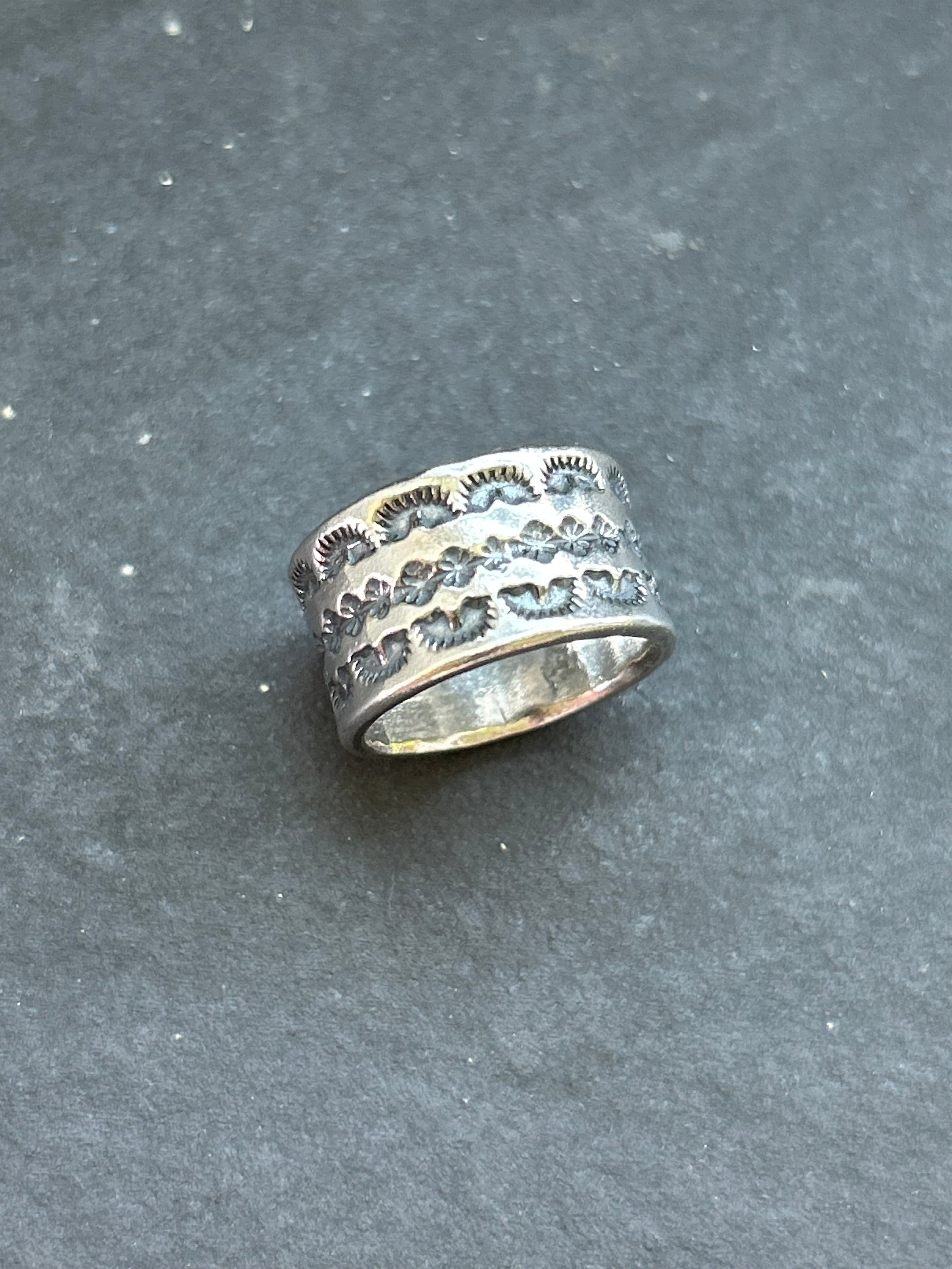 Wide Band Stamped Stacking Ring Size 5.5 Style #5