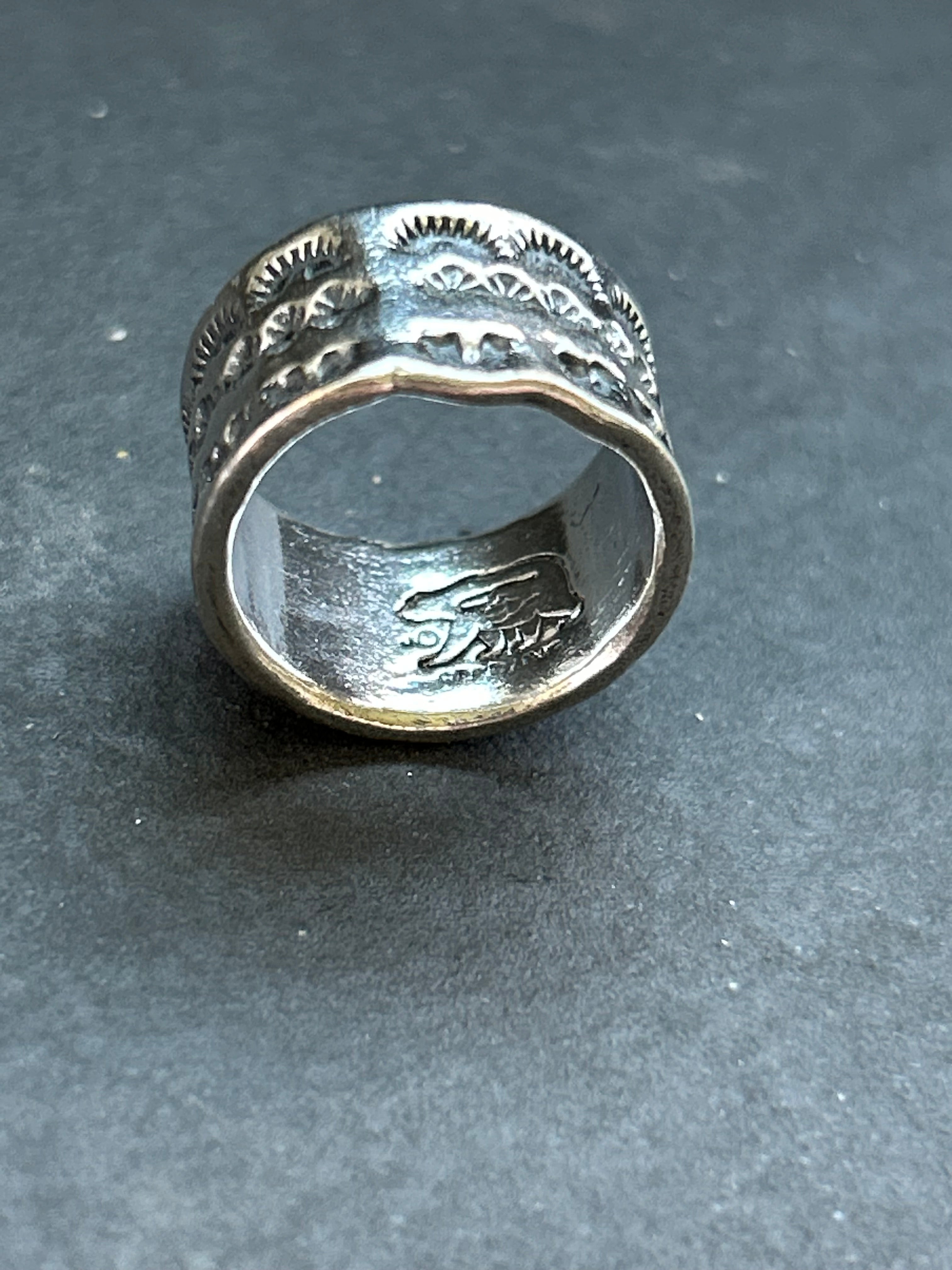 Wide Band Stamped Stacking Ring Size 5.5 Style #5