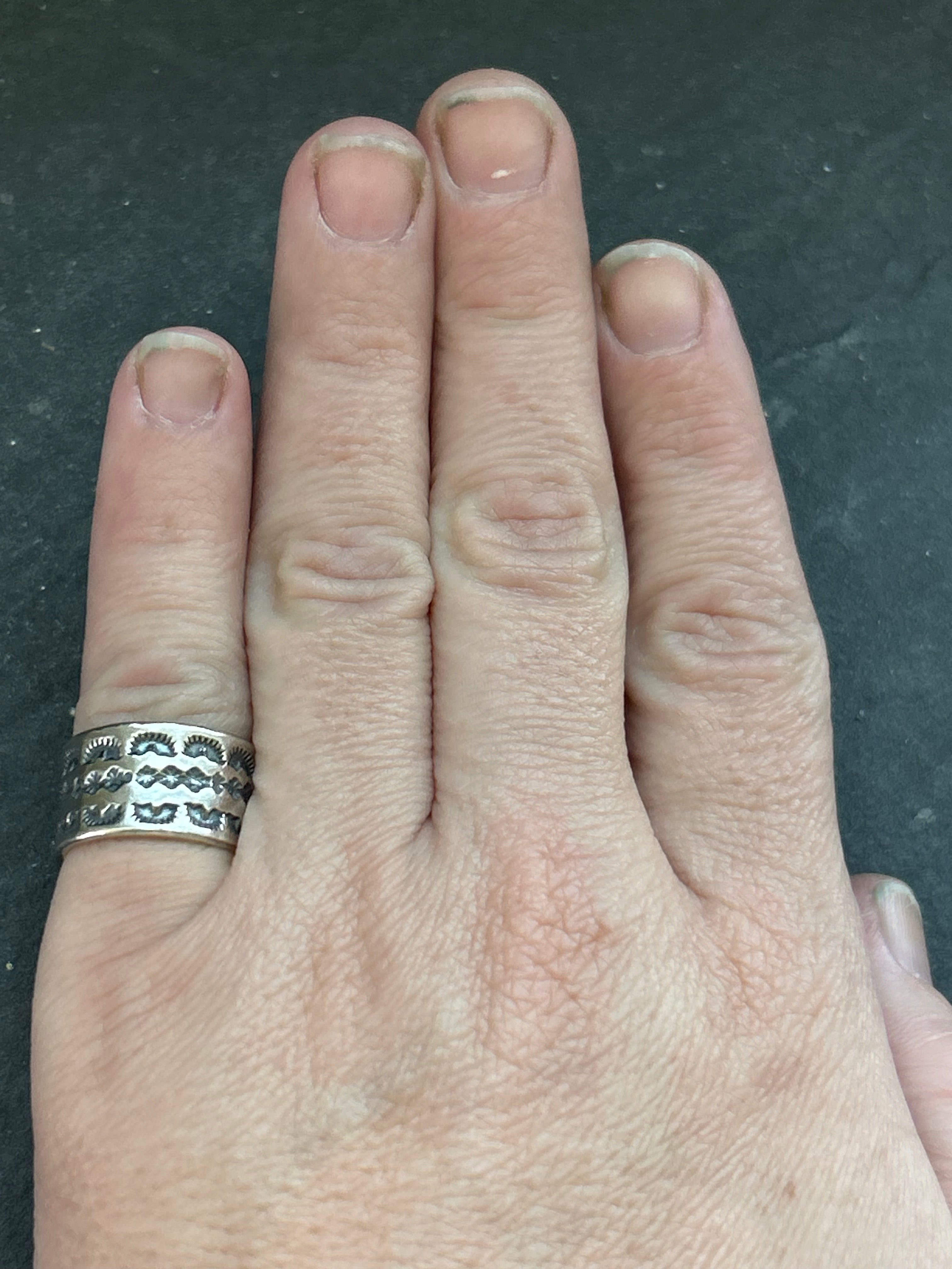 Wide Band Stamped Stacking Ring Size 5.5 Style #5