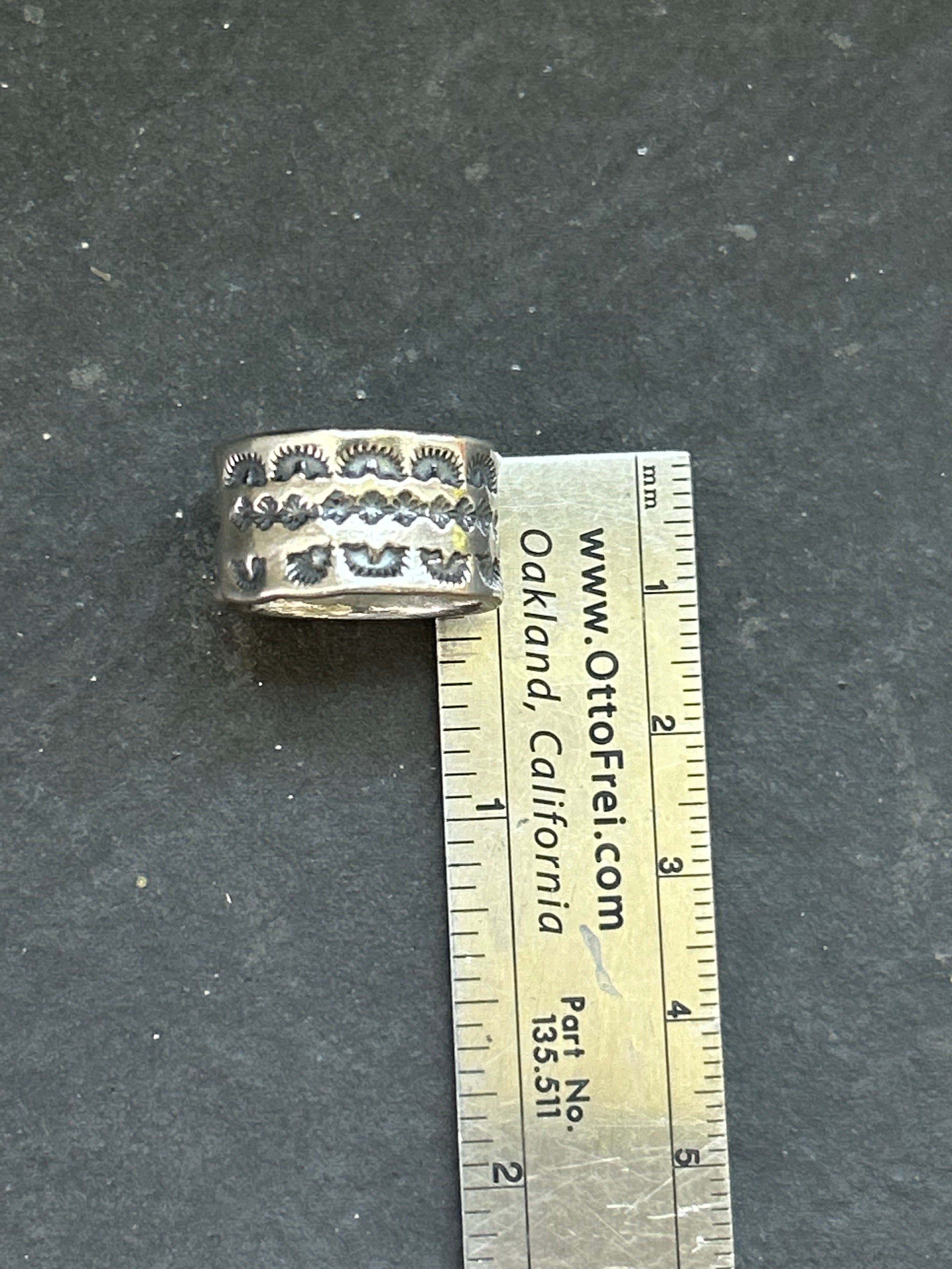 Wide Band Stamped Stacking Ring Size 5.5 Style #5