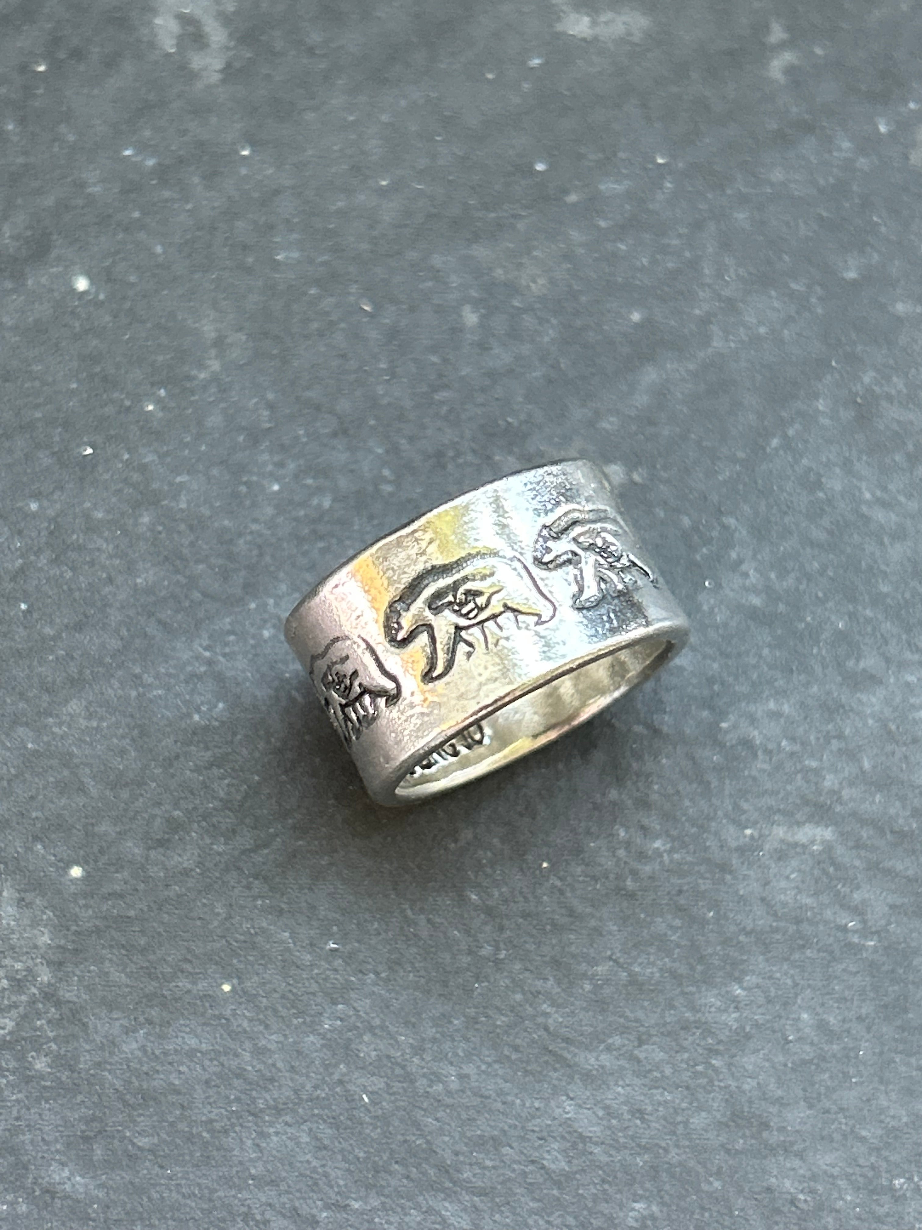 Wide Band Stamped Stacking Ring Size 6.5 Style #7