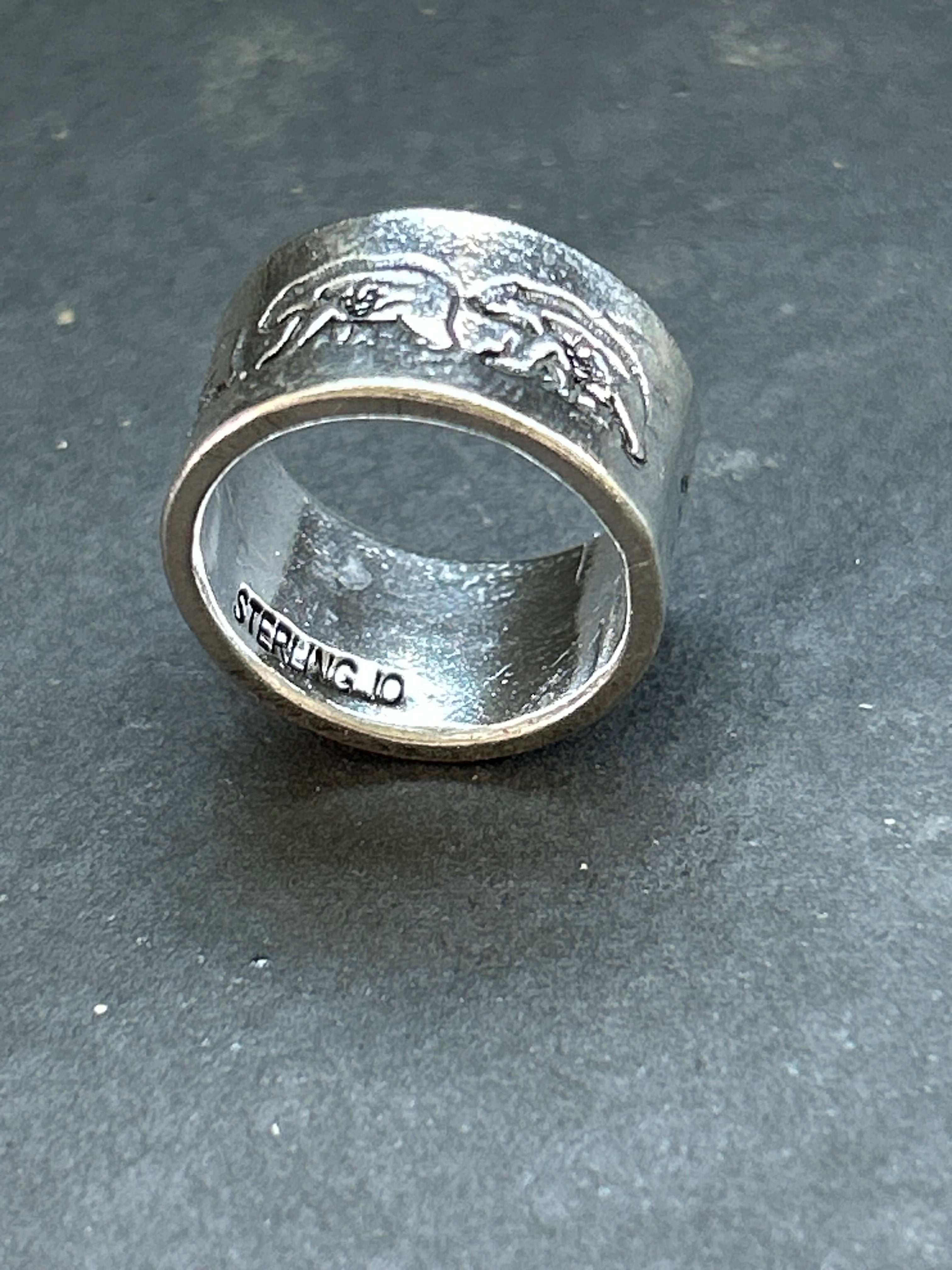 Wide Band Stamped Stacking Ring Size 6.5 Style #7