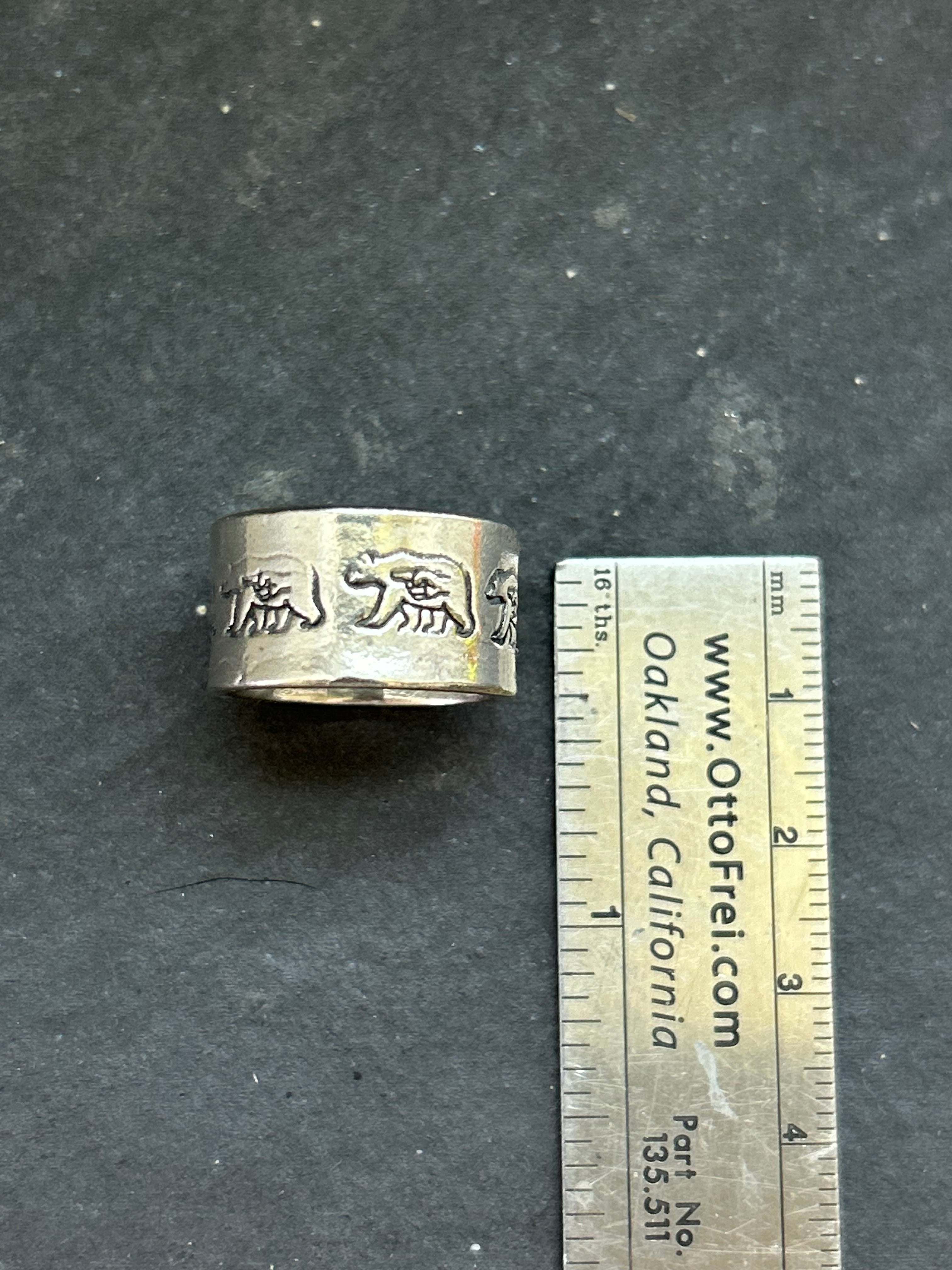 Wide Band Stamped Stacking Ring Size 6.5 Style #7