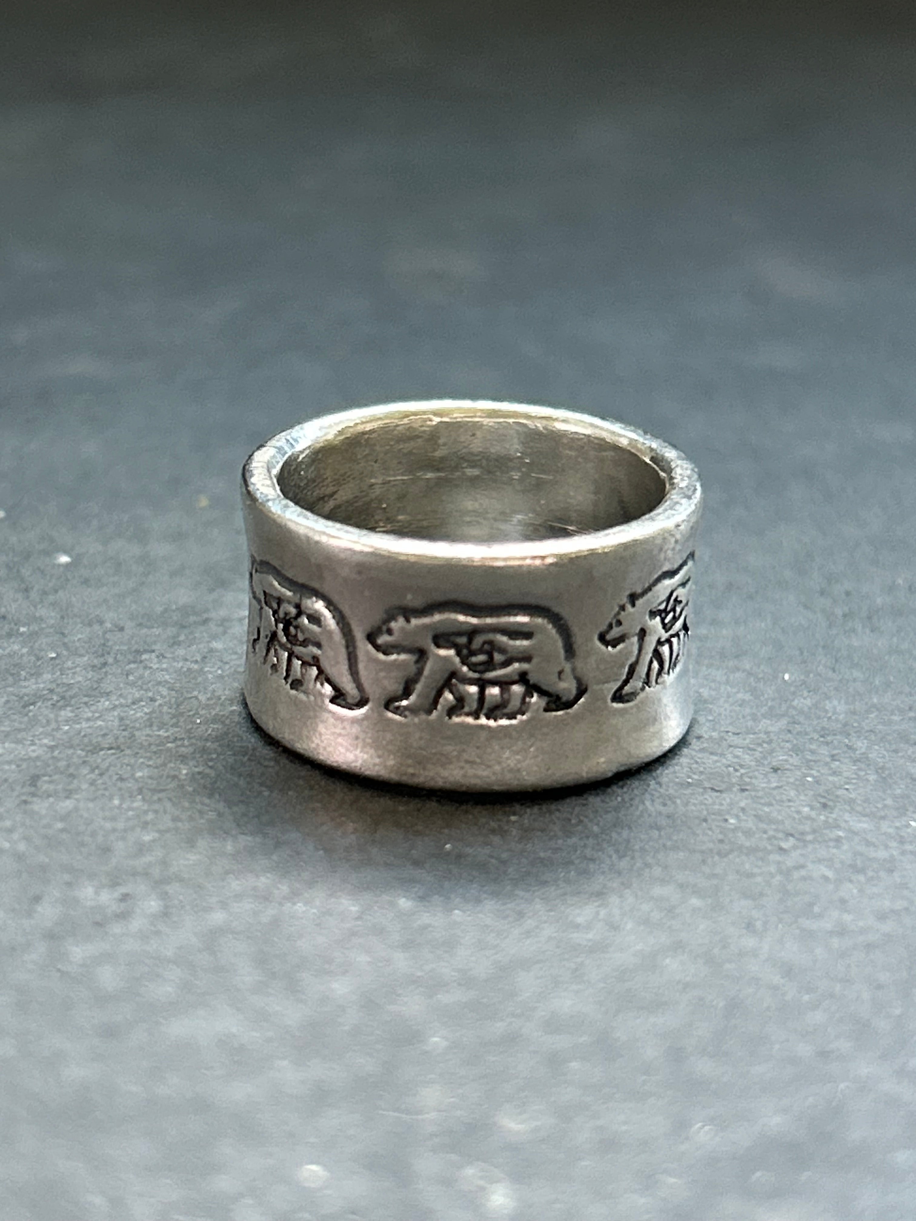 Wide Band Stamped Stacking Ring Size 6.5 Style #8