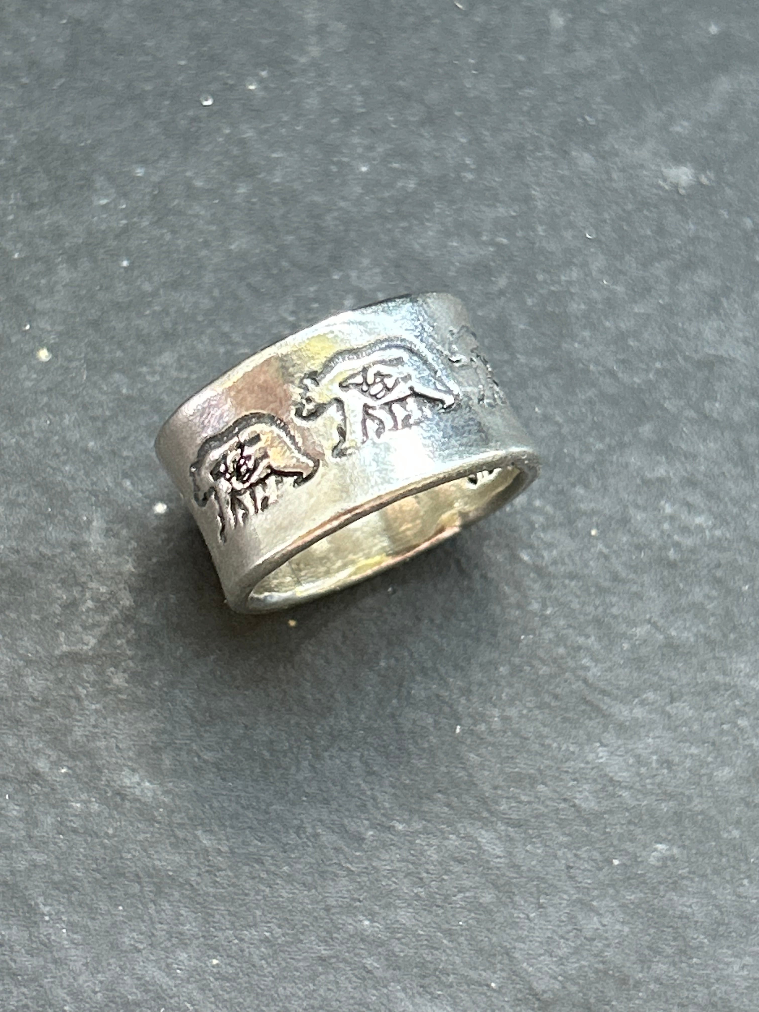 Wide Band Stamped Stacking Ring Size 6.5 Style #8