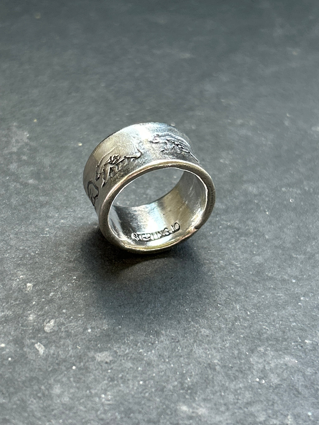 Wide Band Stamped Stacking Ring Size 6.5 Style #8