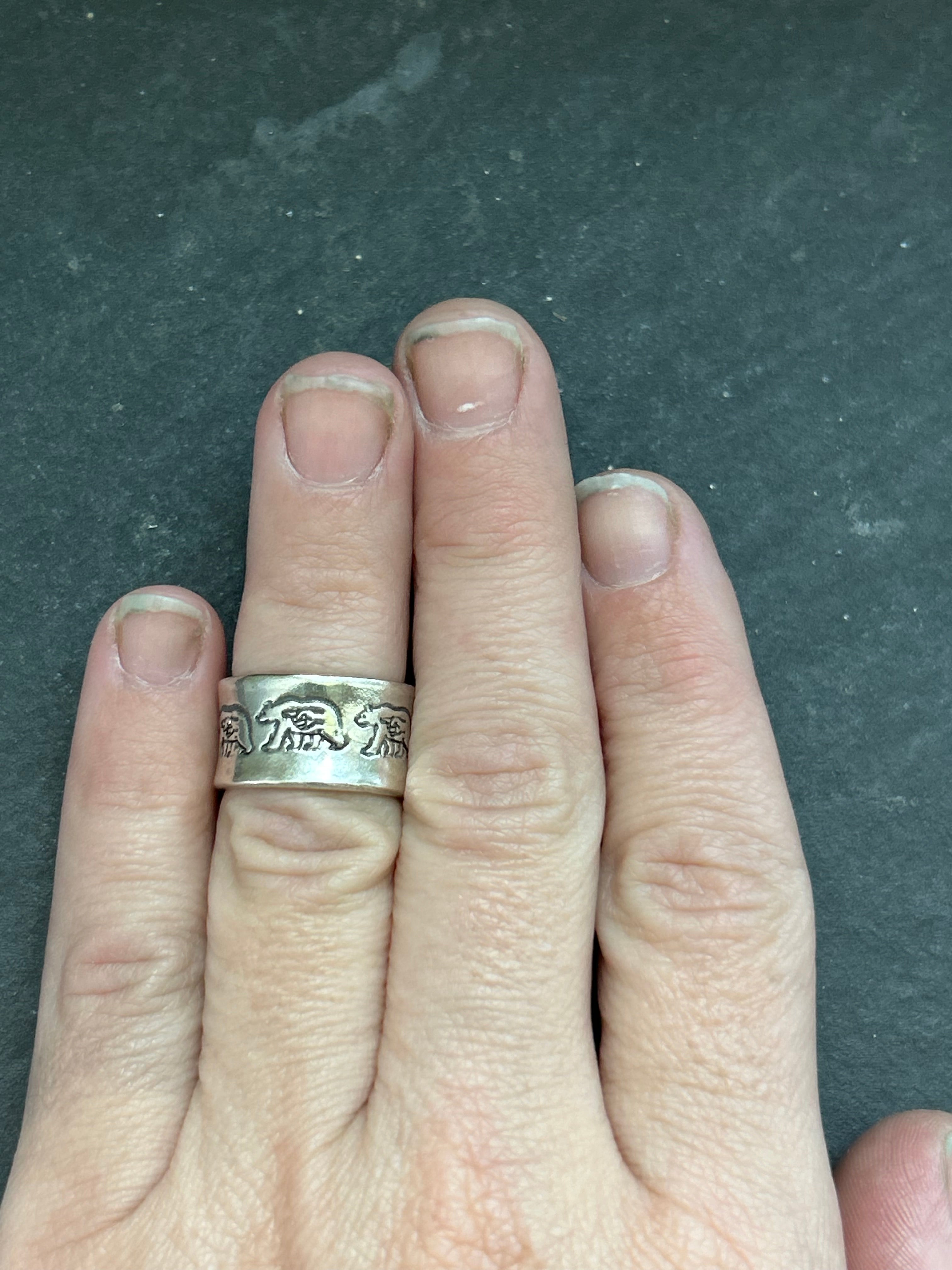 Wide Band Stamped Stacking Ring Size 6.5 Style #8