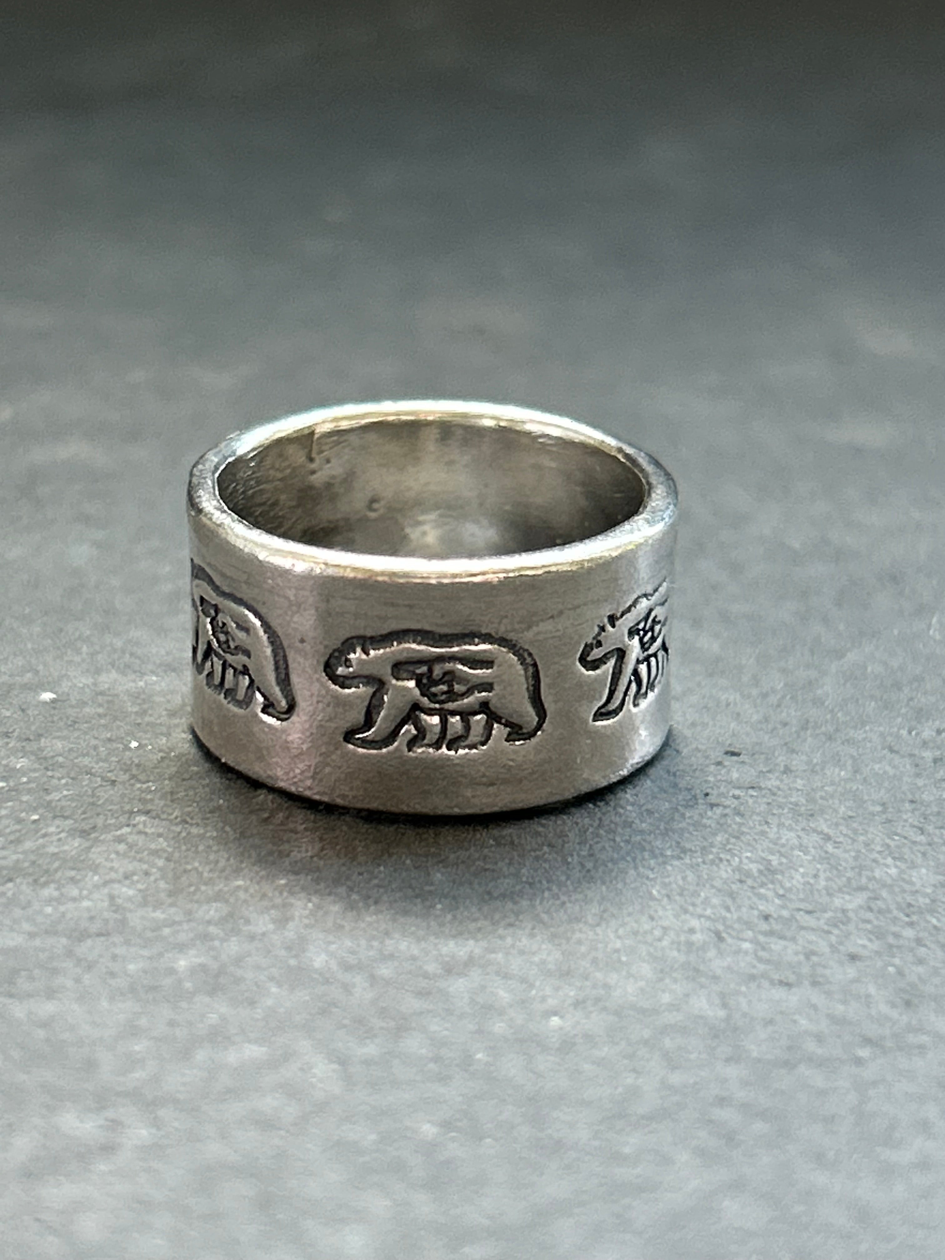 Wide Band Stamped Stacking Ring Size 7.5 Style #9