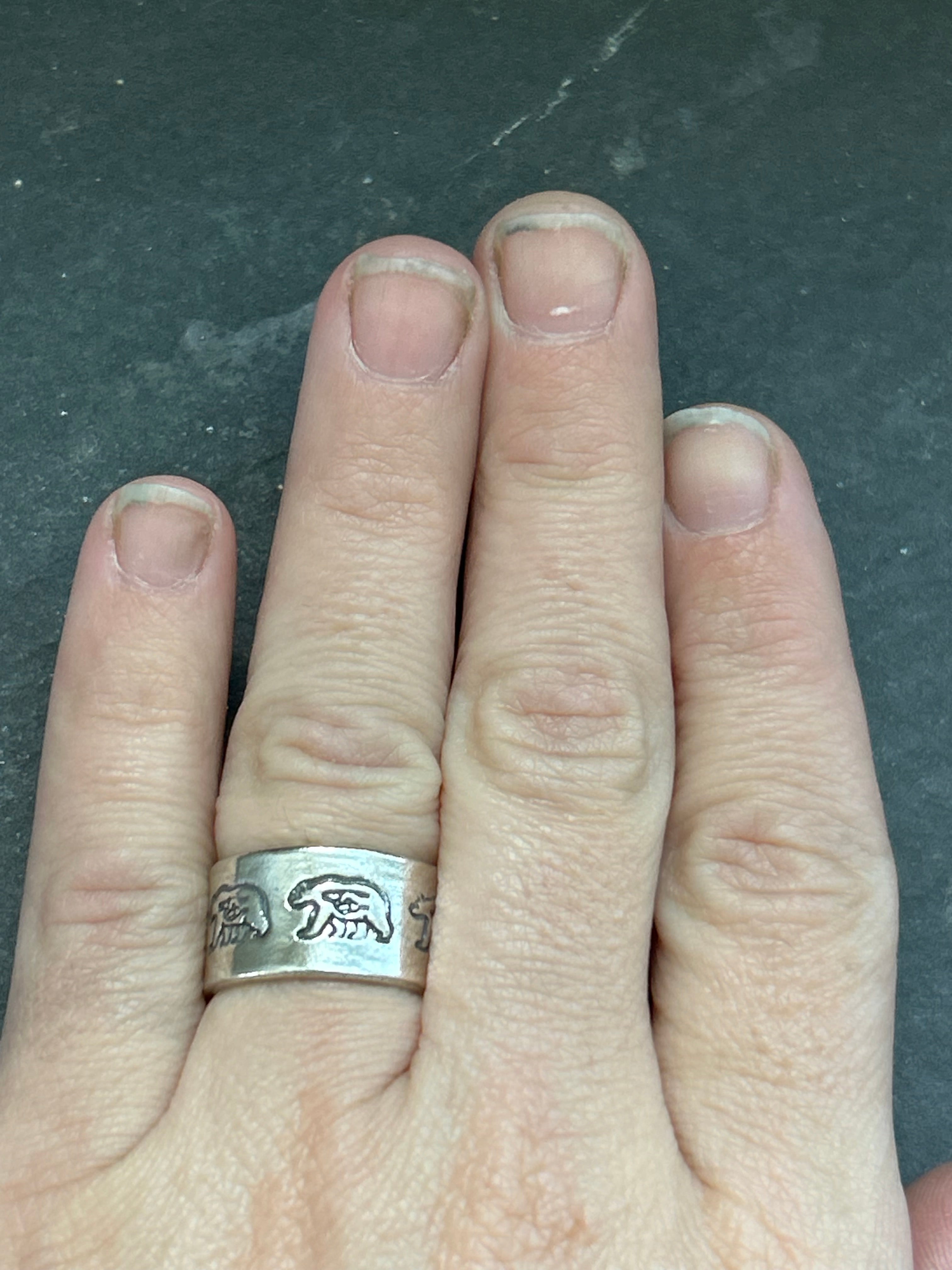 Wide Band Stamped Stacking Ring Size 7.5 Style #9