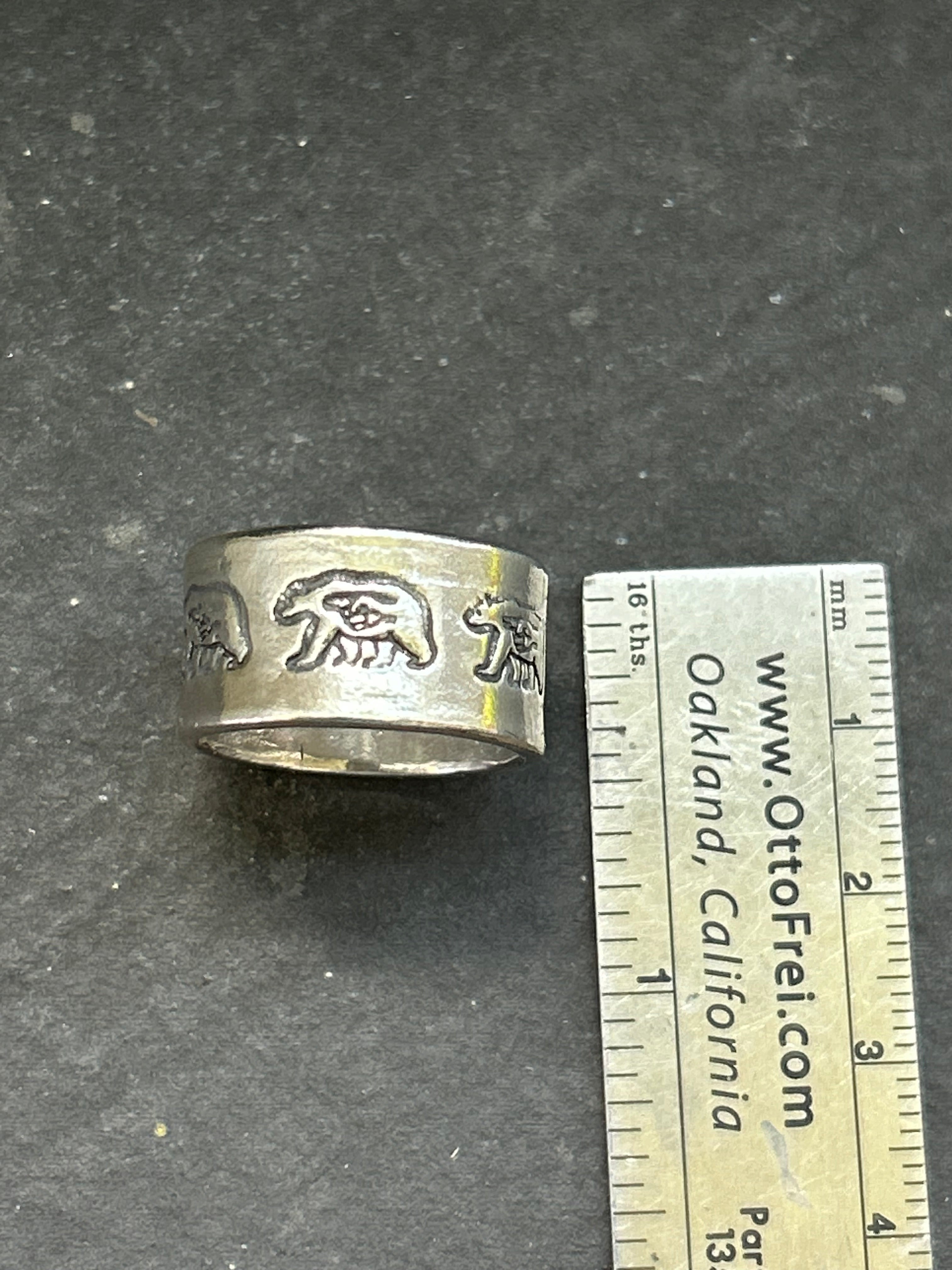 Wide Band Stamped Stacking Ring Size 7.5 Style #9