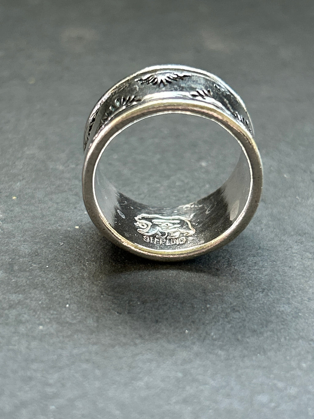 Wide Band Stamped Stacking Ring Size 8.5 Style #10