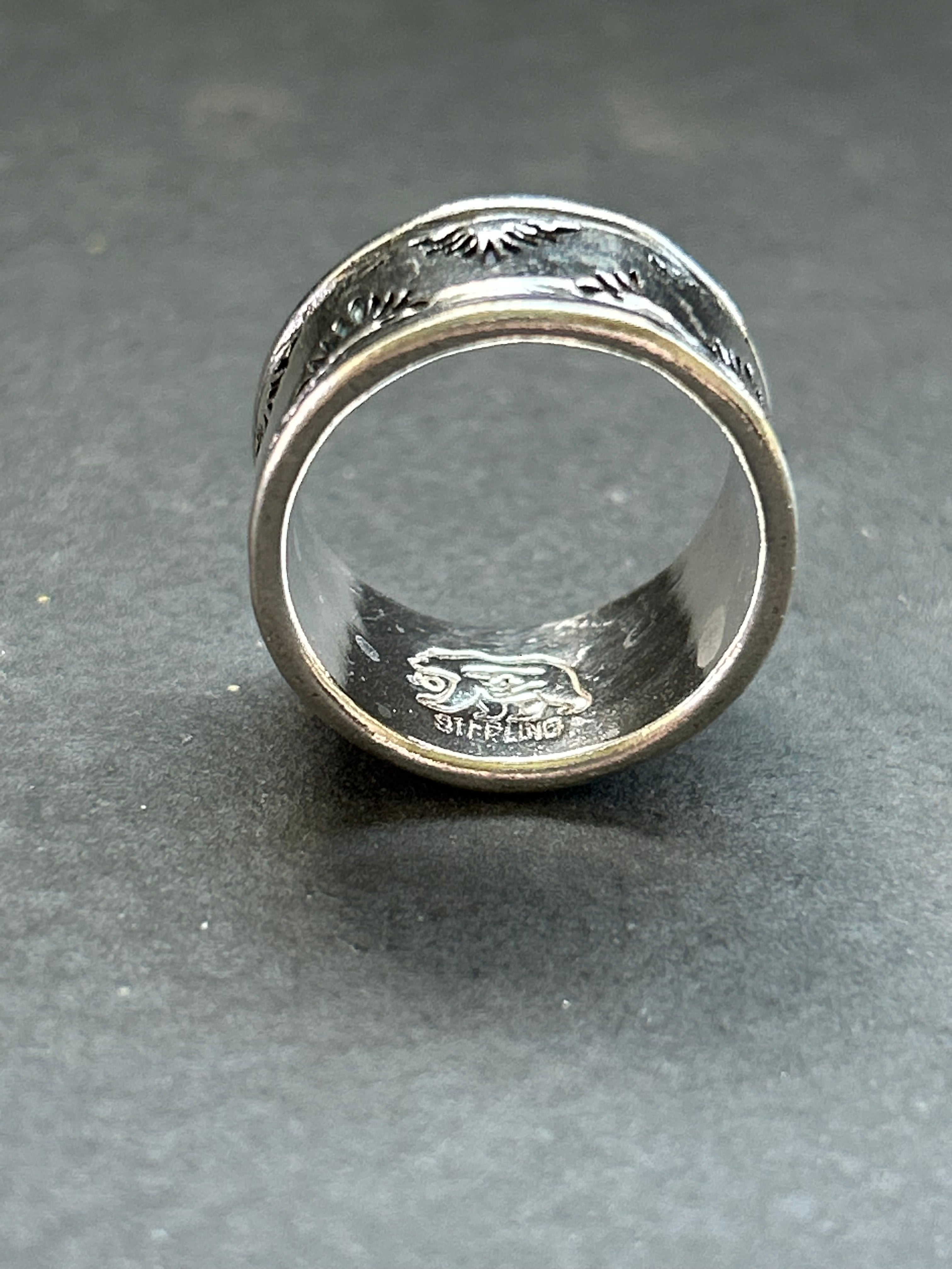 Wide Band Stamped Stacking Ring Size 8.5 Style #10